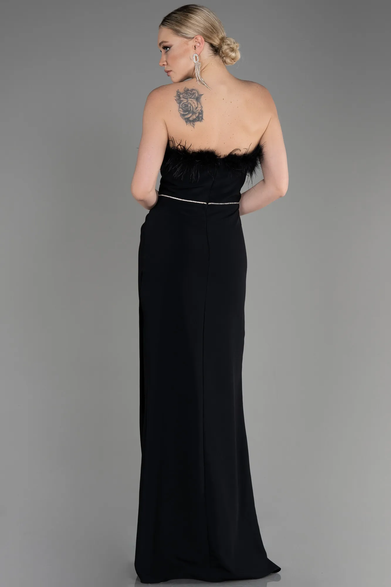Black-Strapless Long Evening Dress ABU3830
