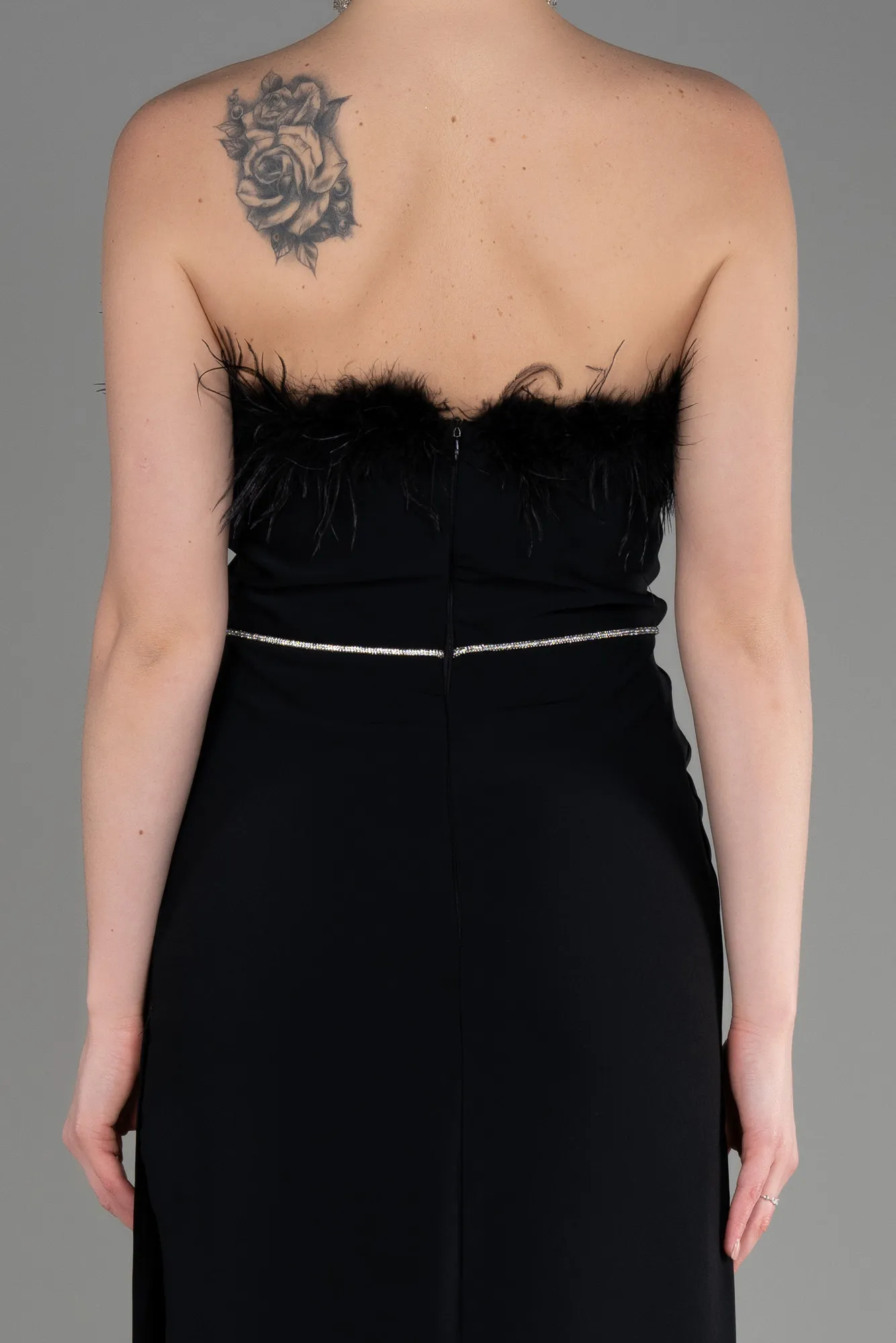 Black-Strapless Long Evening Dress ABU3830