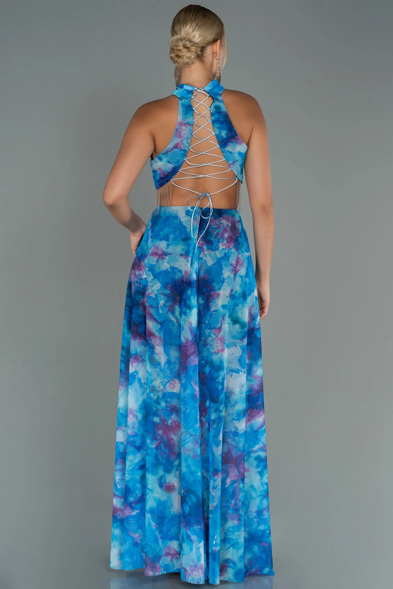 Blue-Long Evening Dress ABU2891