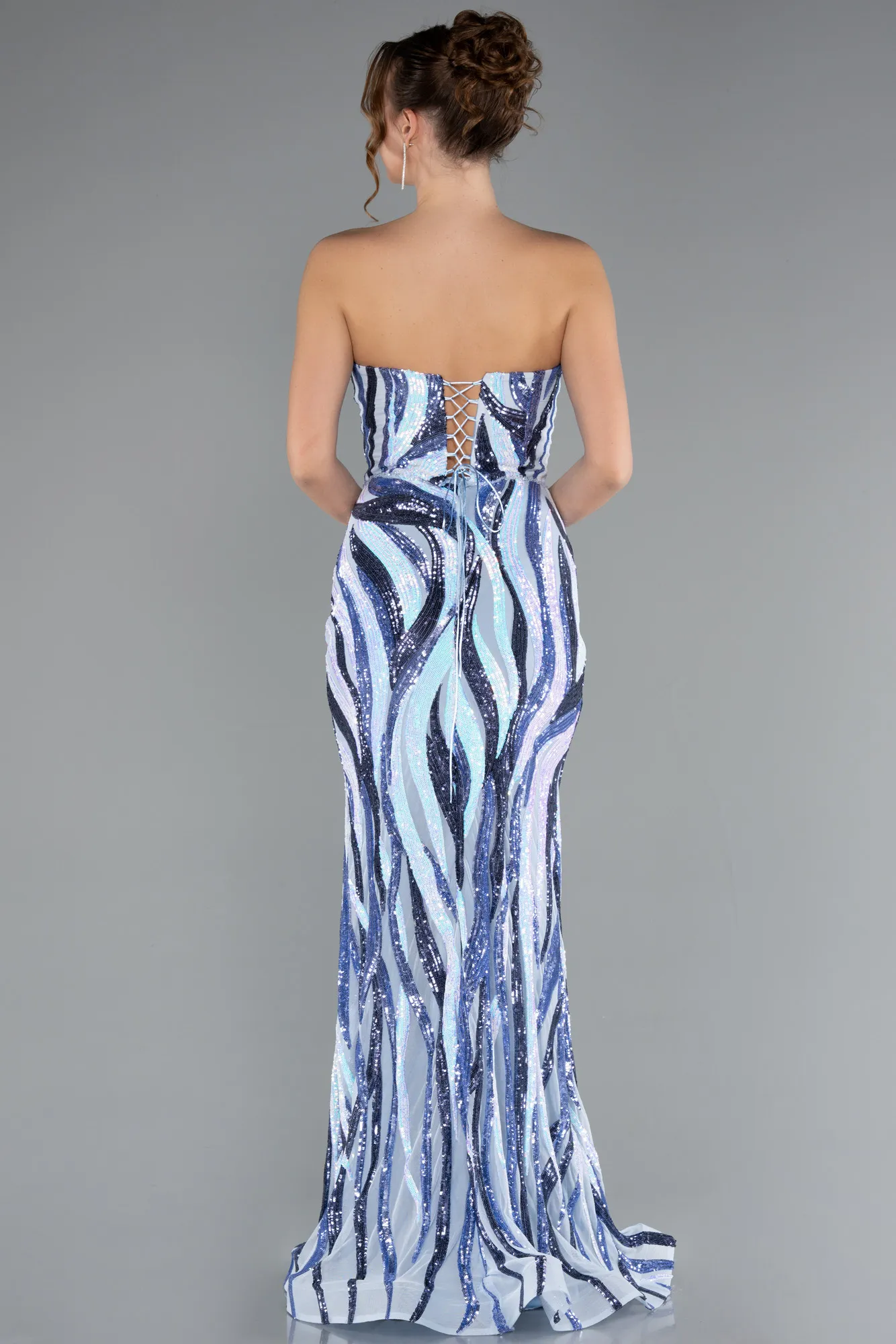 Blue-Long Evening Dress ABU5024