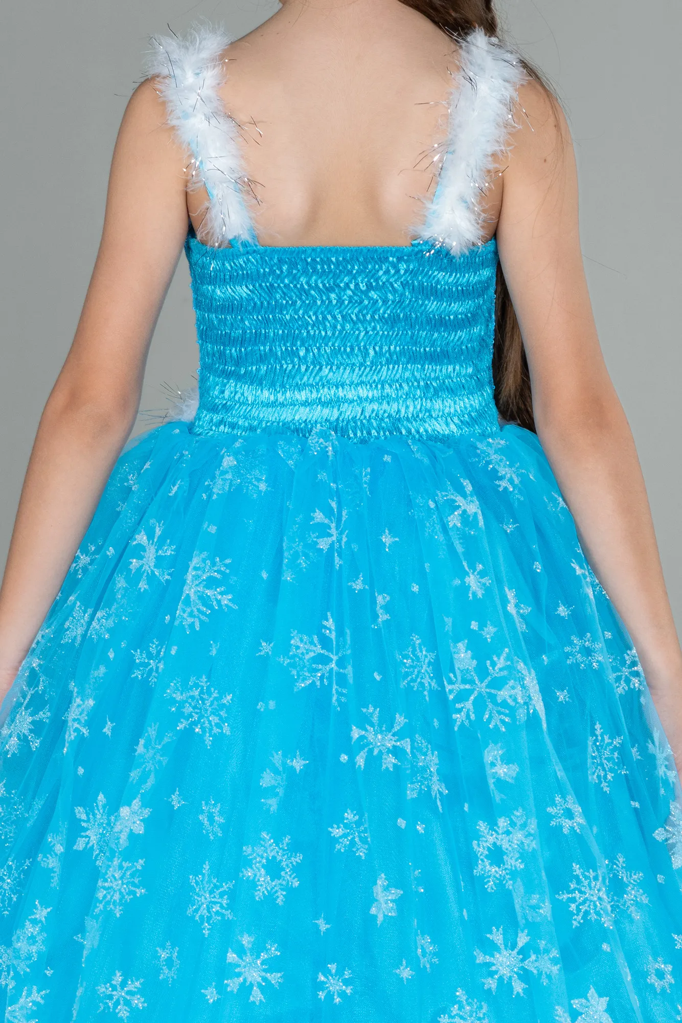 Blue-Long Girl Dress ABU3028