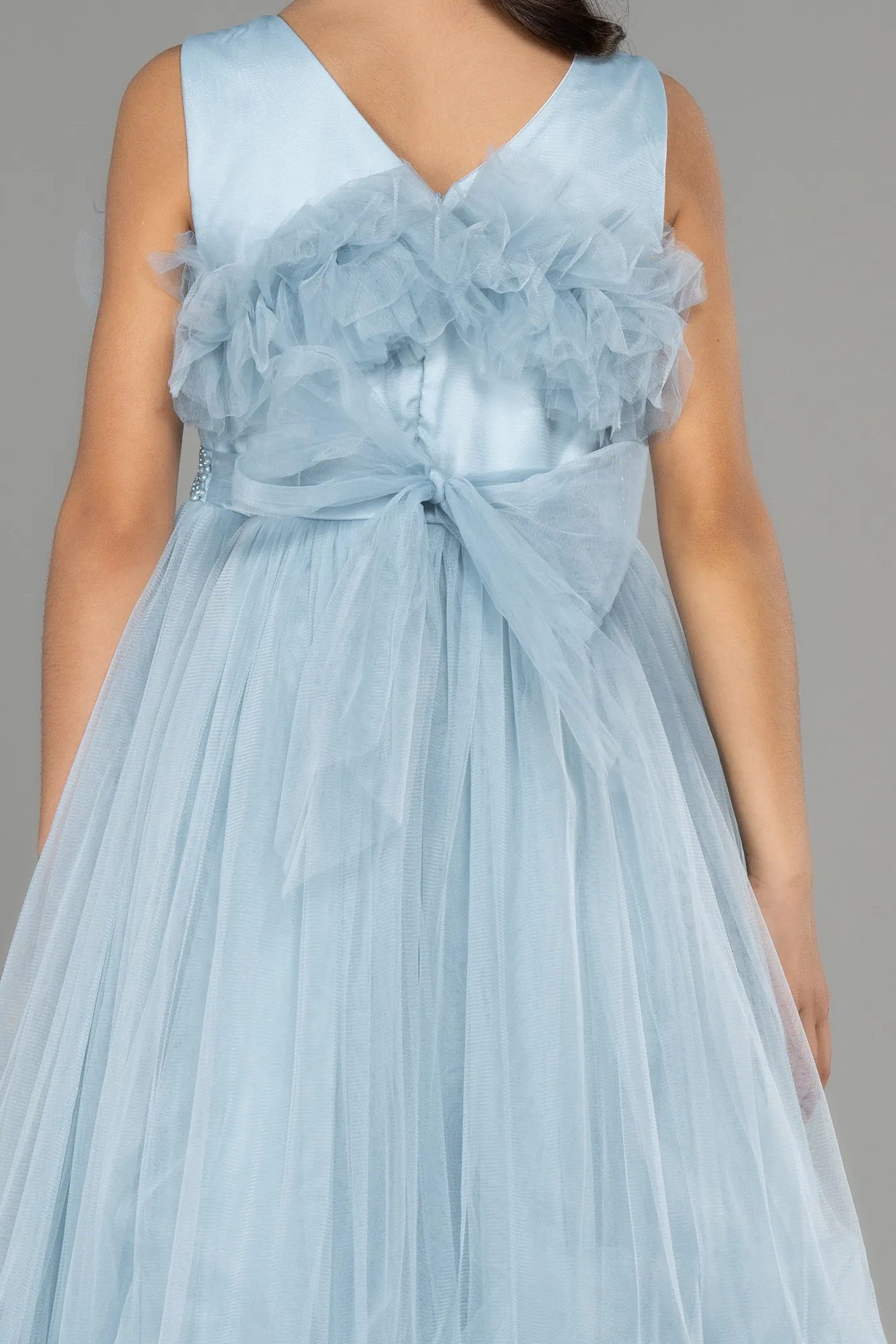 Blue-Long Girl Dress ABU3726