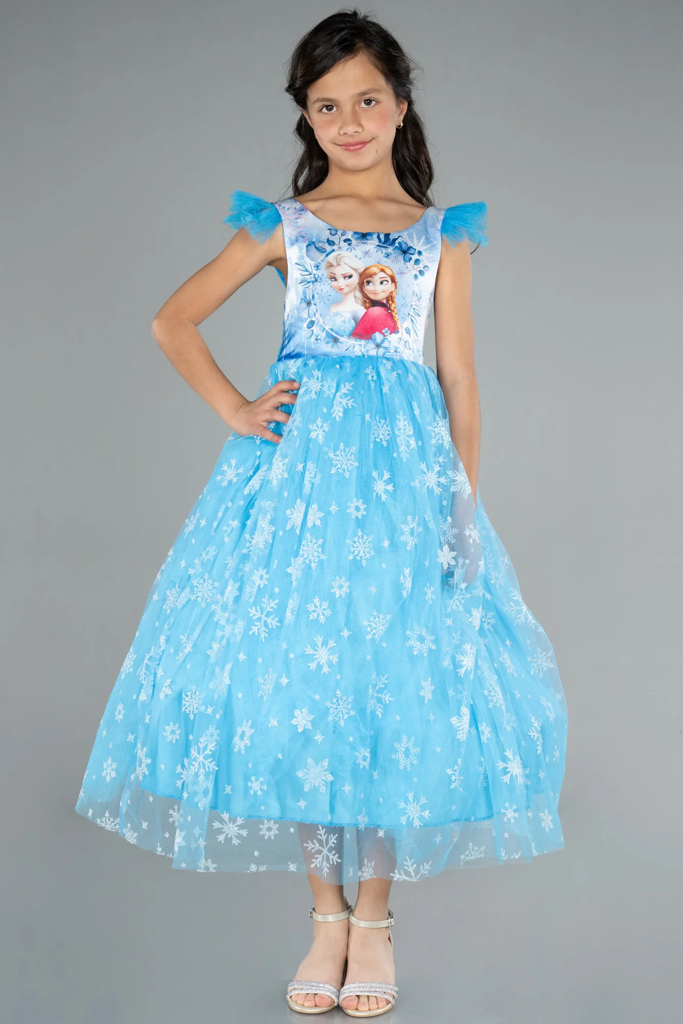 Blue-Long Girl Dress ABU4237