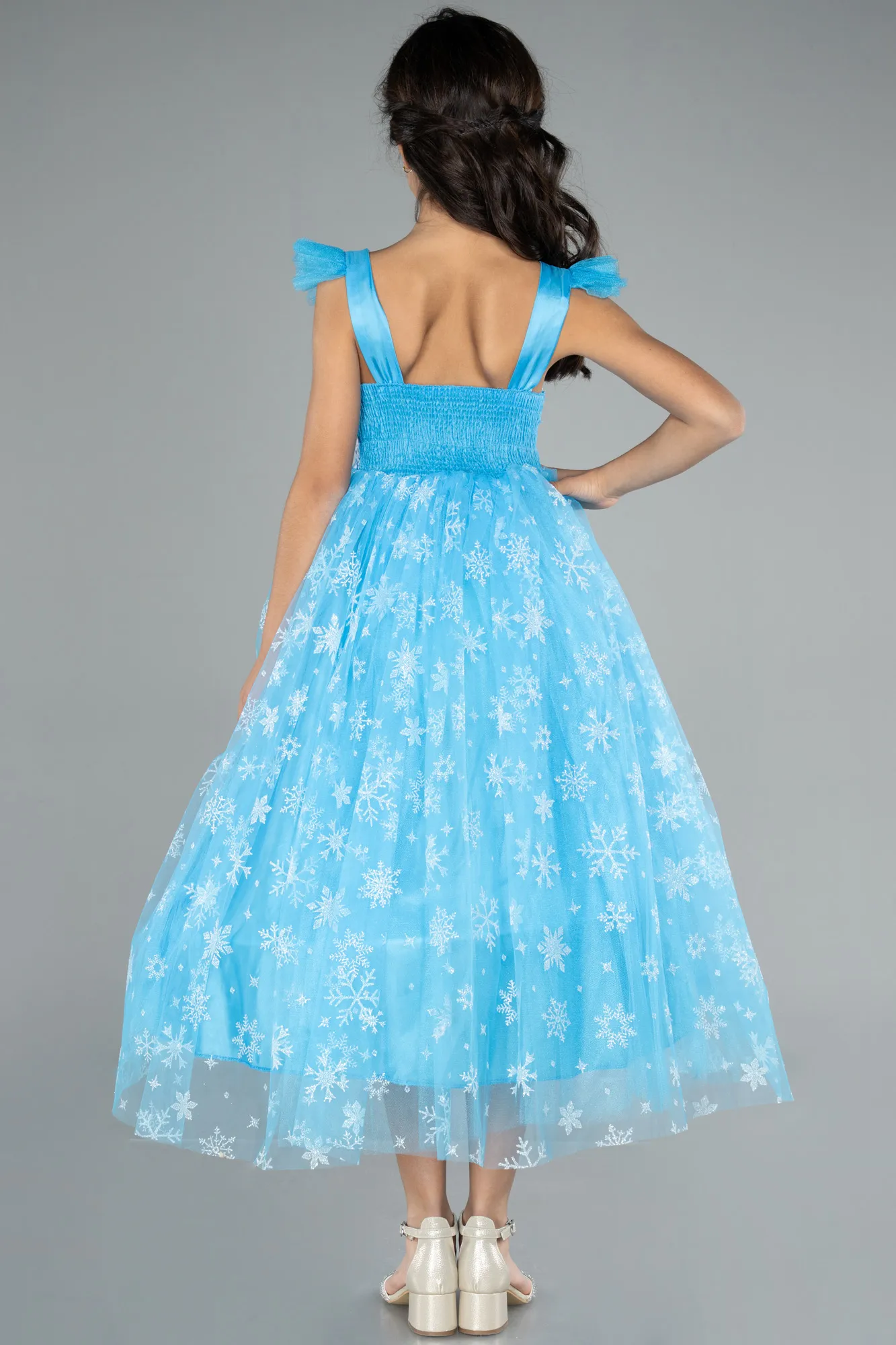 Blue-Long Girl Dress ABU4237