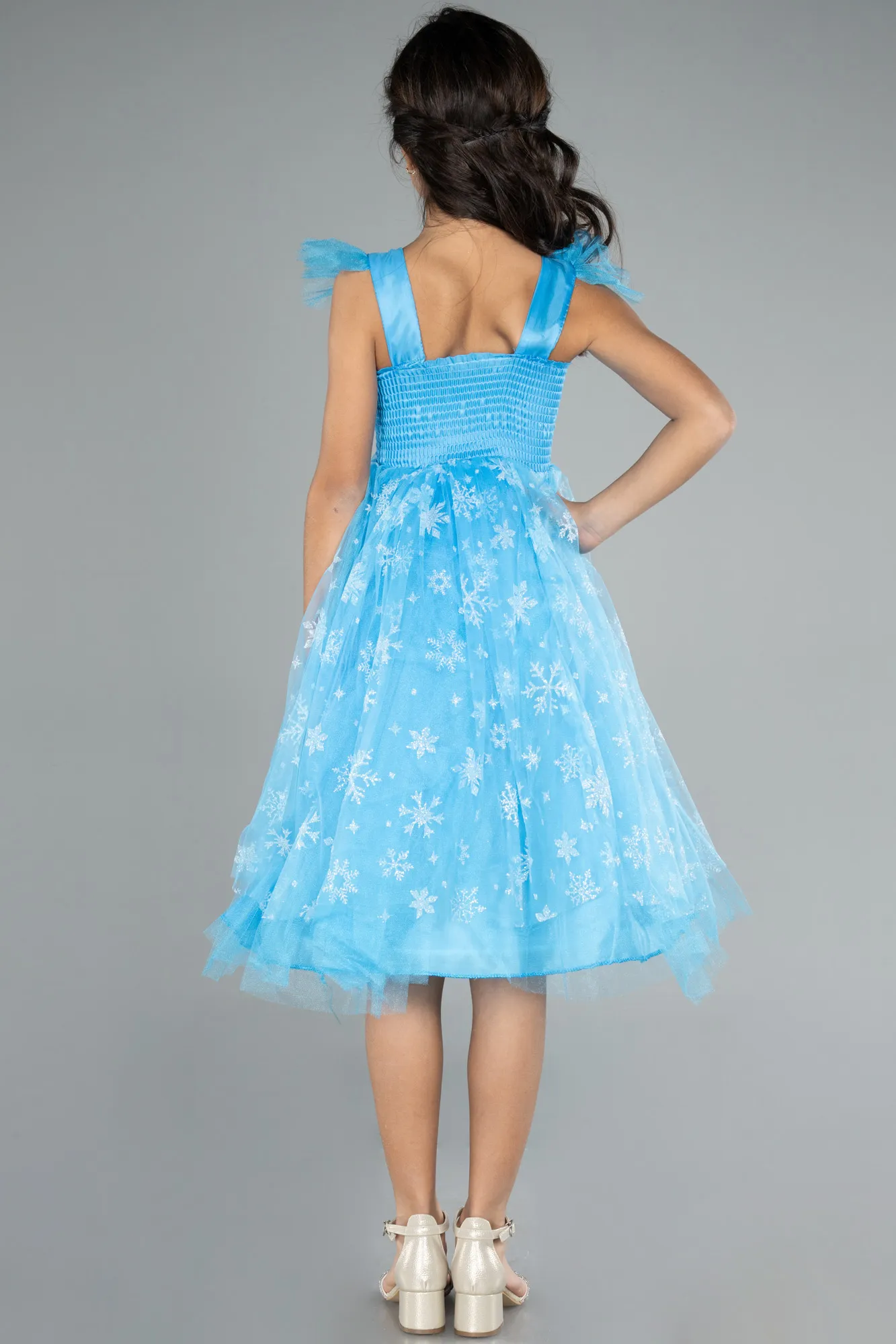 Blue-Long Girl Dress ABU4238