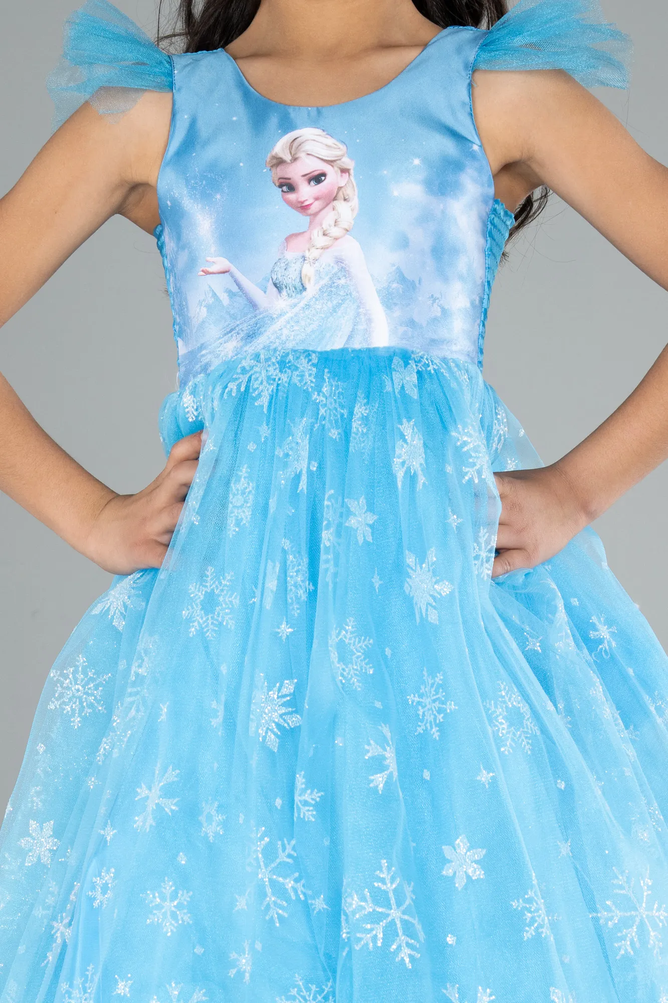 Blue-Long Girl Dress ABU4238