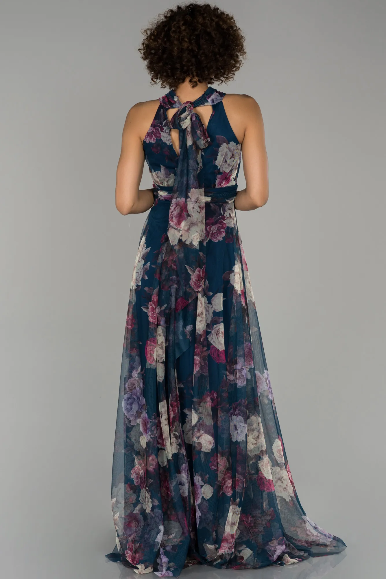 Blue-Long Invitation Dress ABU674