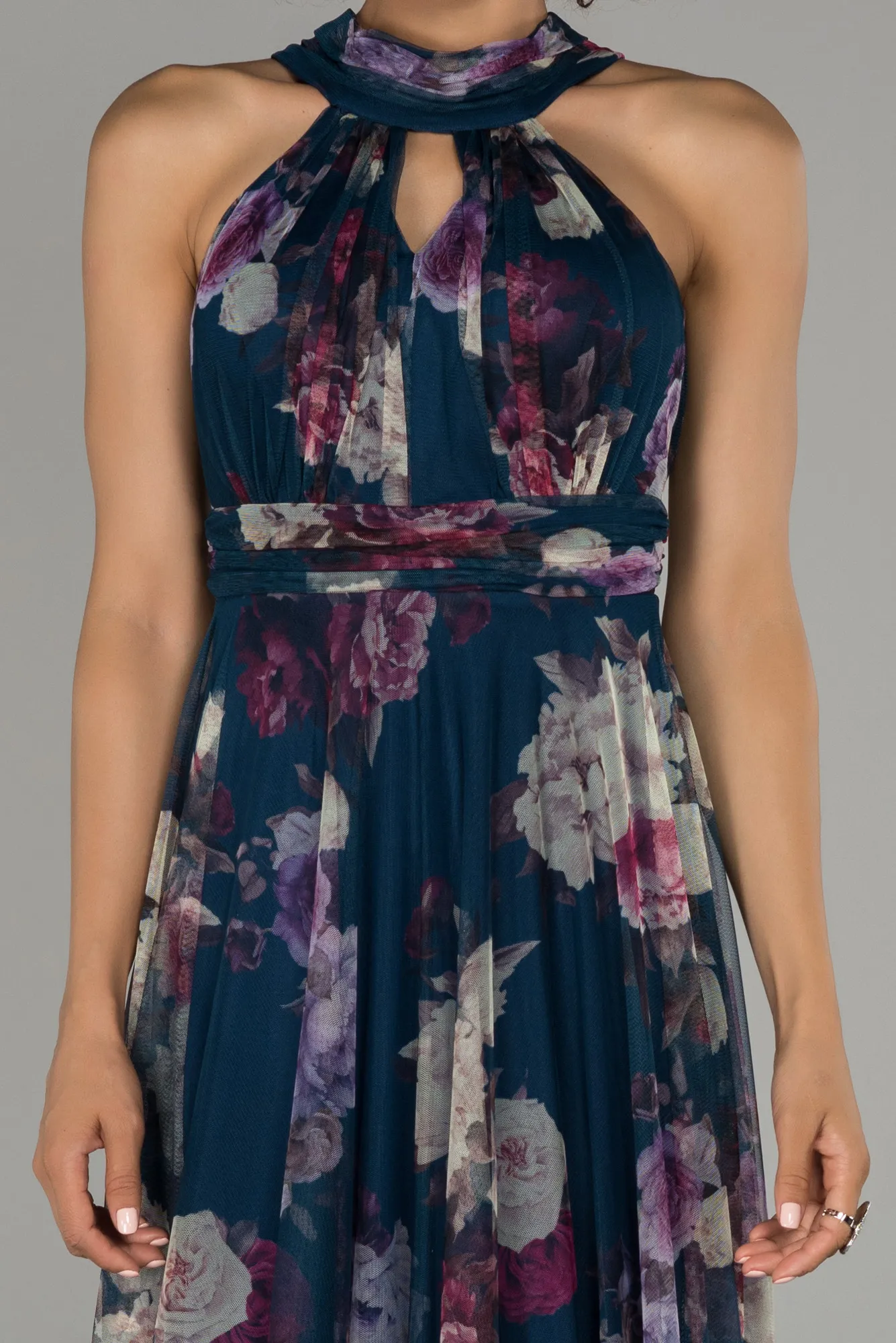 Blue-Long Invitation Dress ABU674