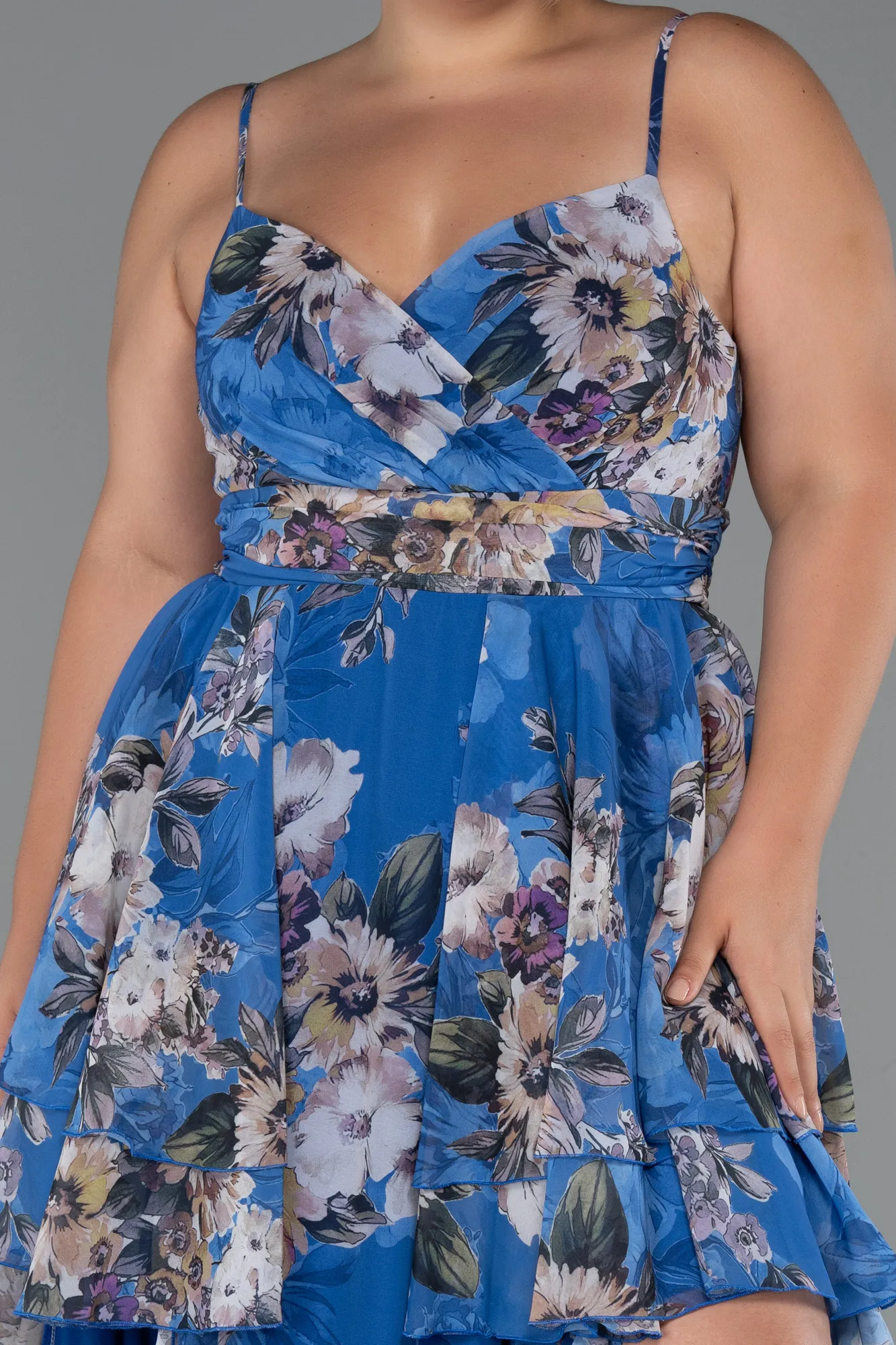 Blue-Long Plus Size Evening Gown ABU5266