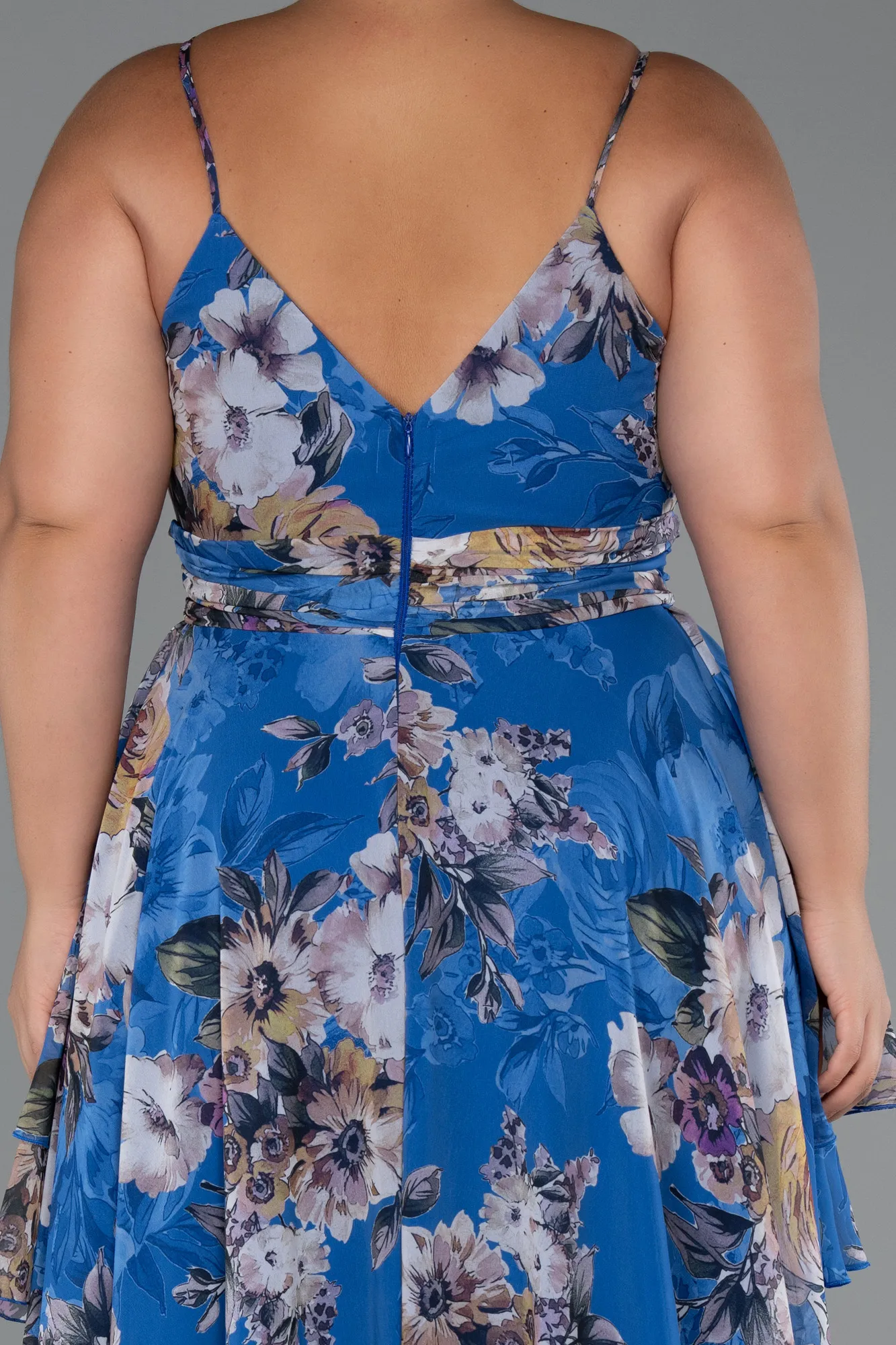 Blue-Long Plus Size Evening Gown ABU5266