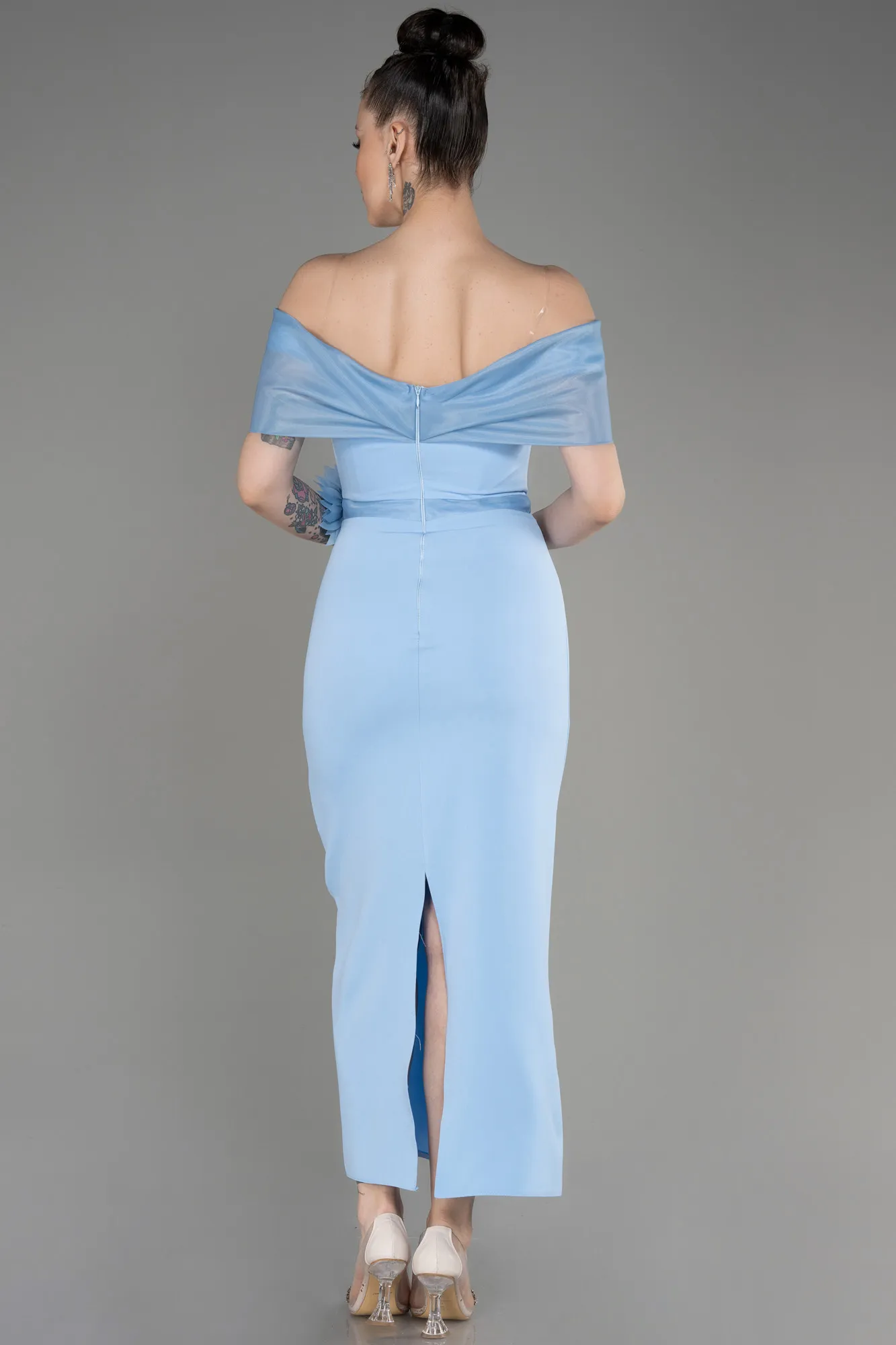 Blue-Midi Evening Dress ABK2014