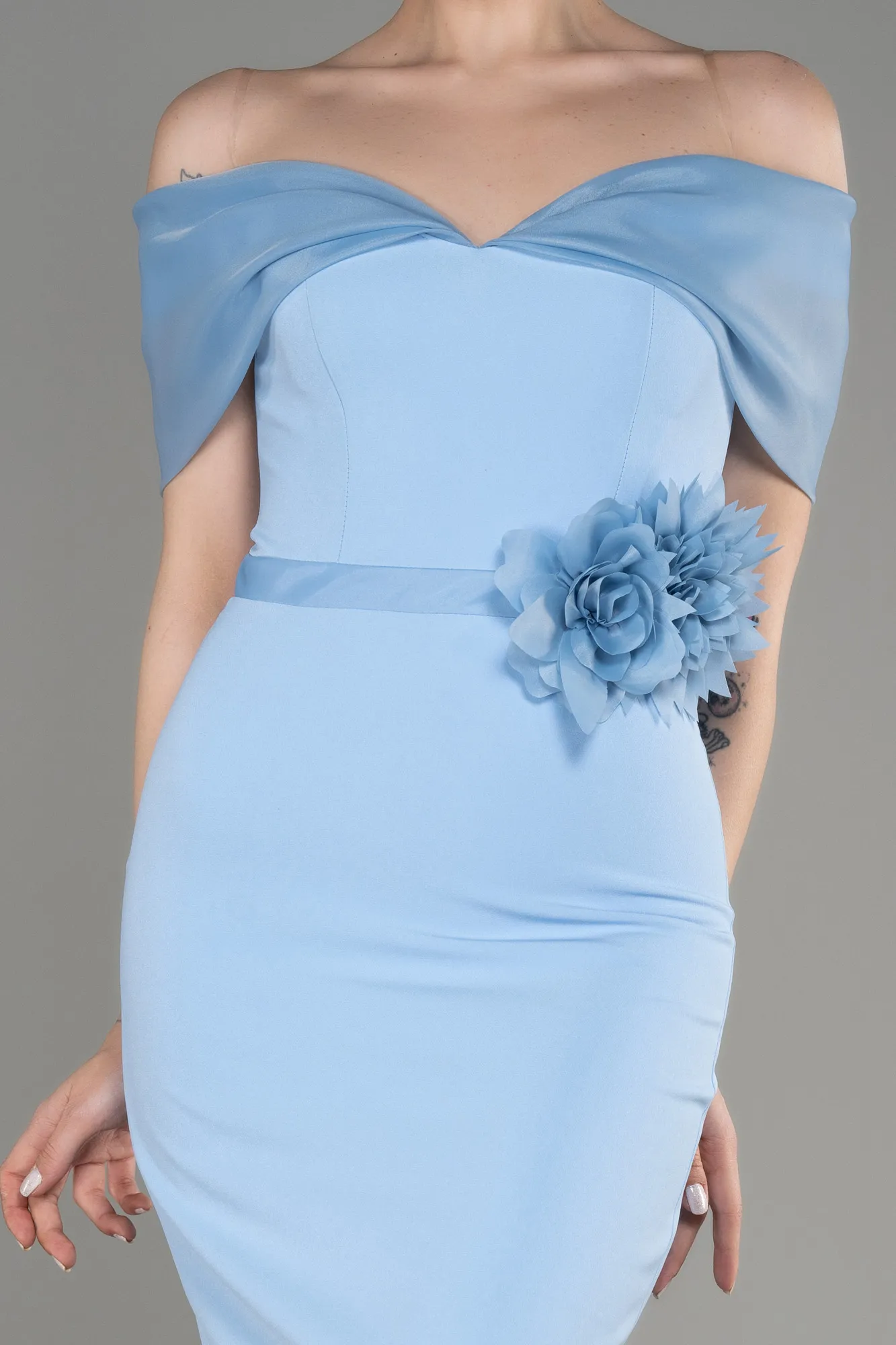 Blue-Midi Evening Dress ABK2014