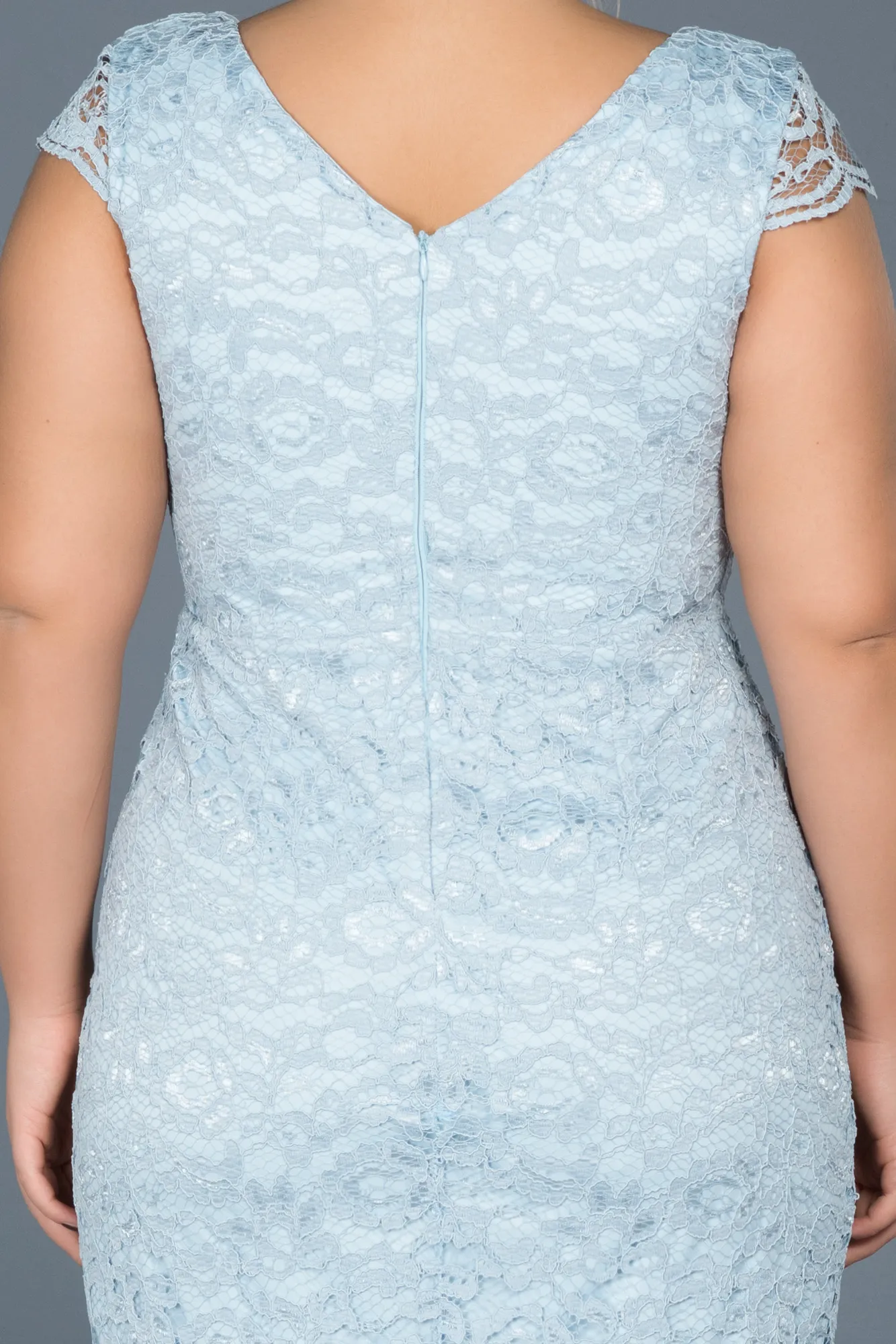 Blue-Short Oversized Evening Dress ABK010