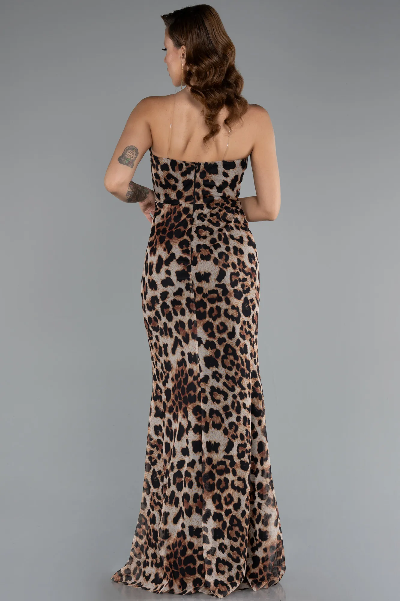 Brown-Long Evening Dress ABU5170