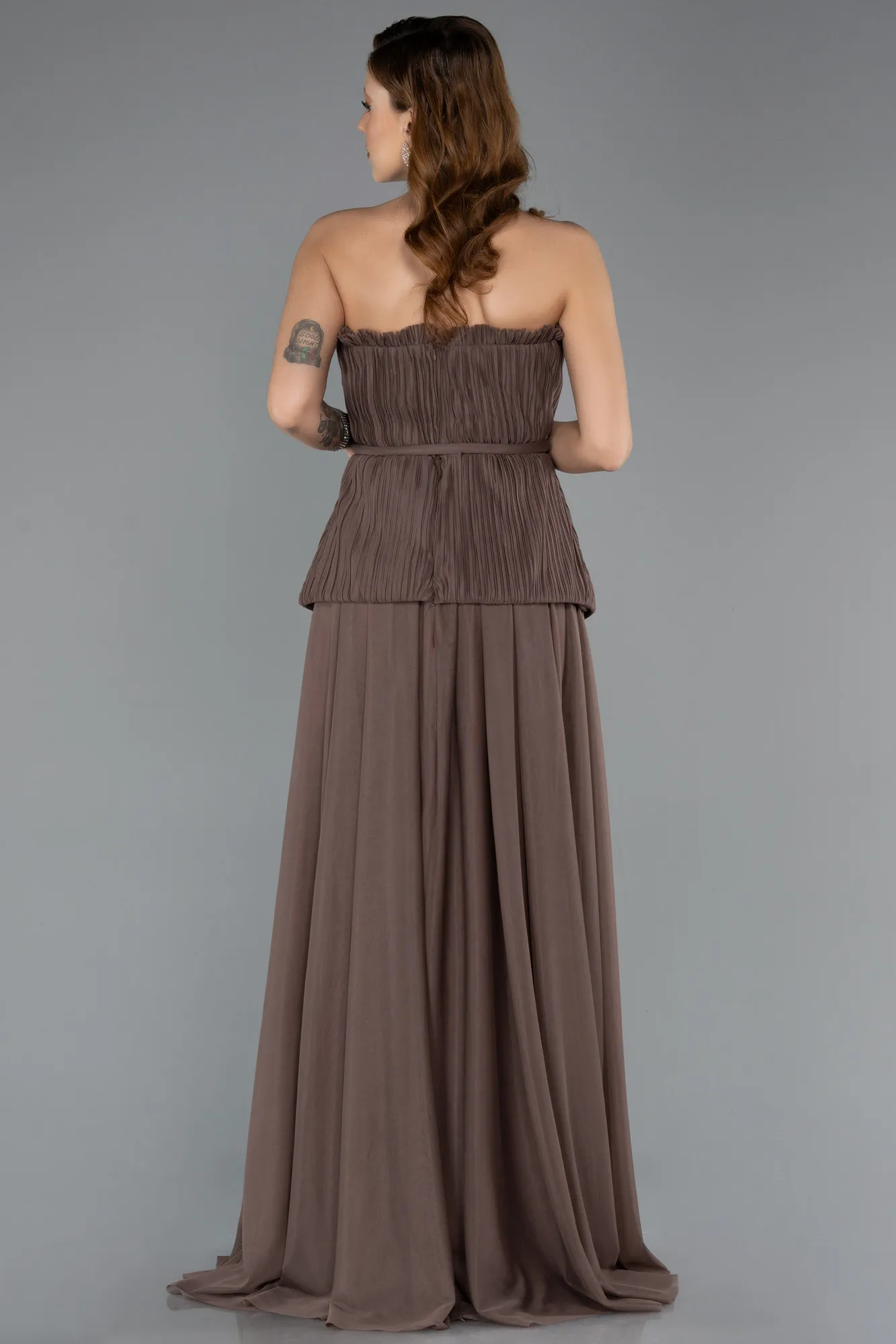 Brown-Long Evening Dress ABU5504
