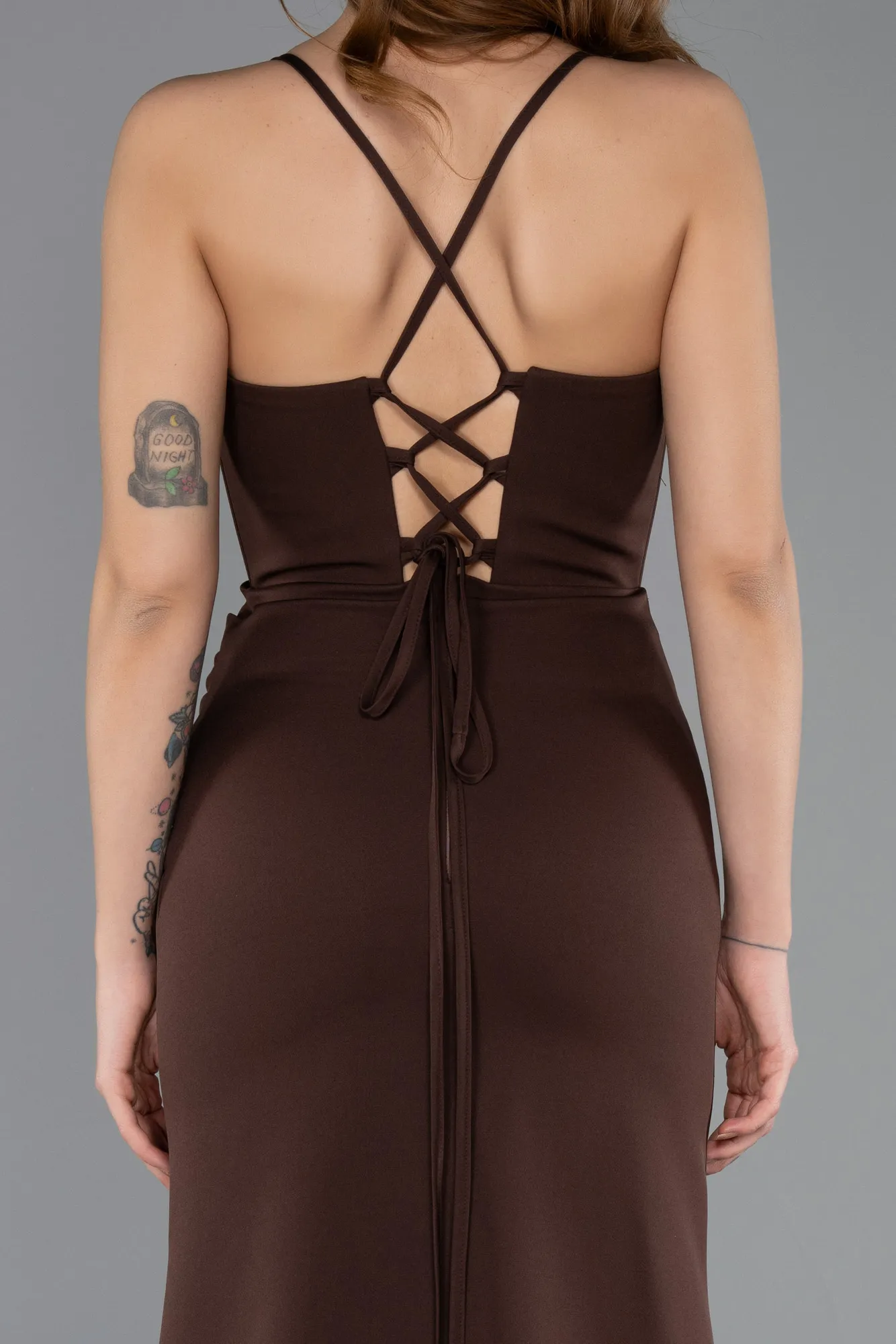 Brown-Long Evening Dress ABU5506