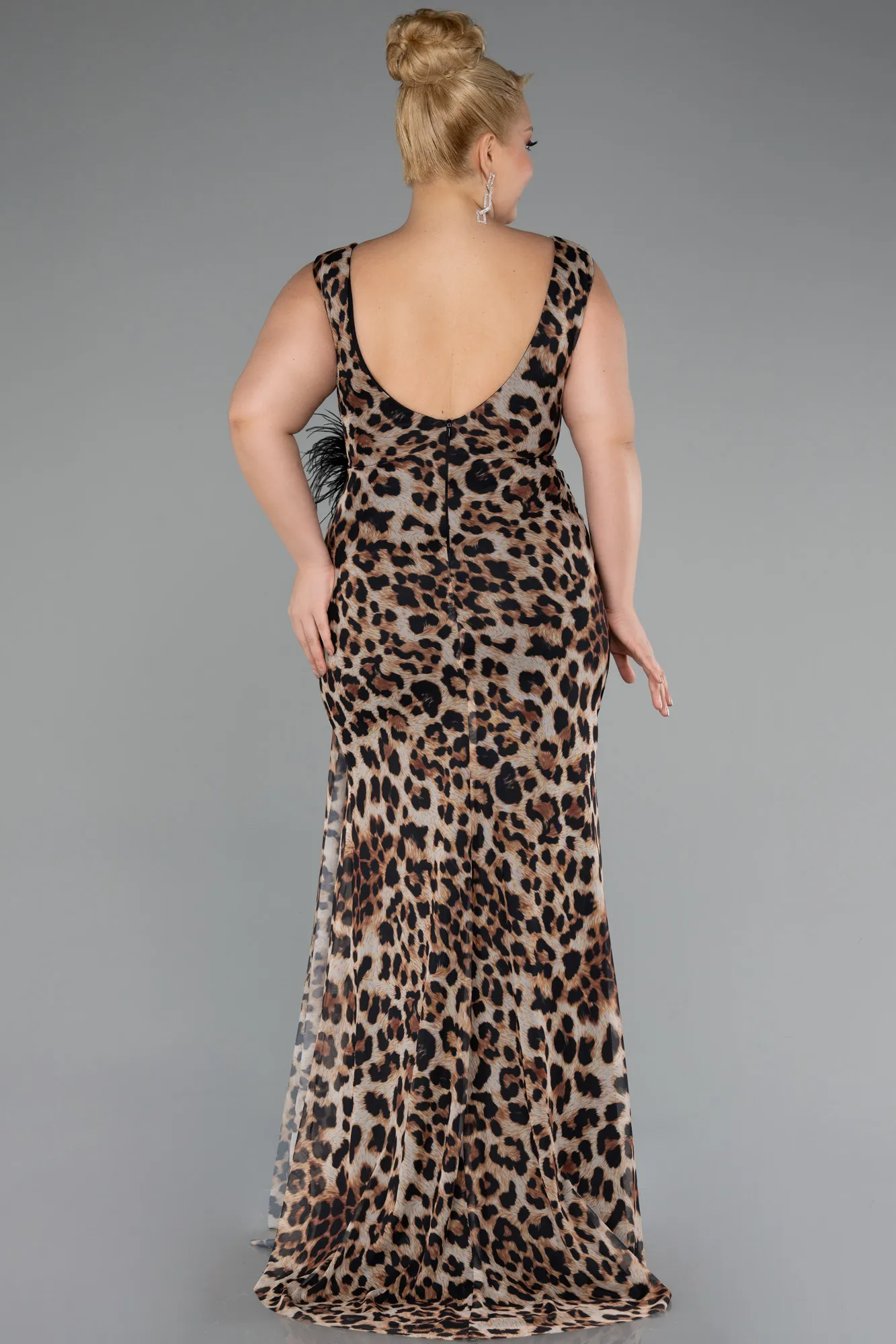 Brown-Long Plus Size Evening Gown ABU5018