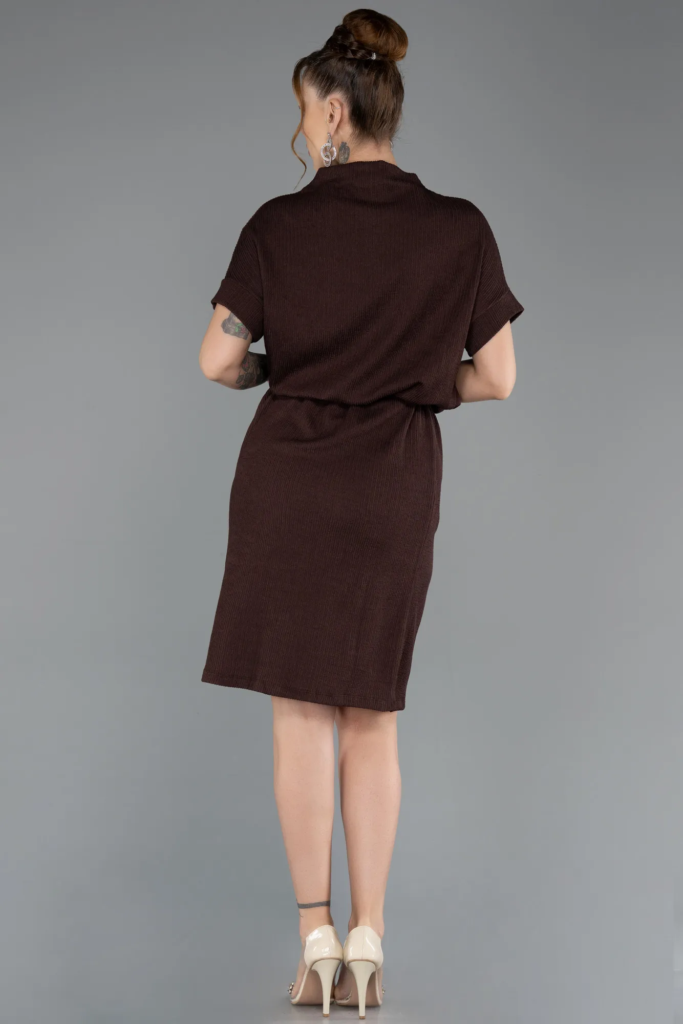 Brown-Midi Cocktail Dress ABK2494