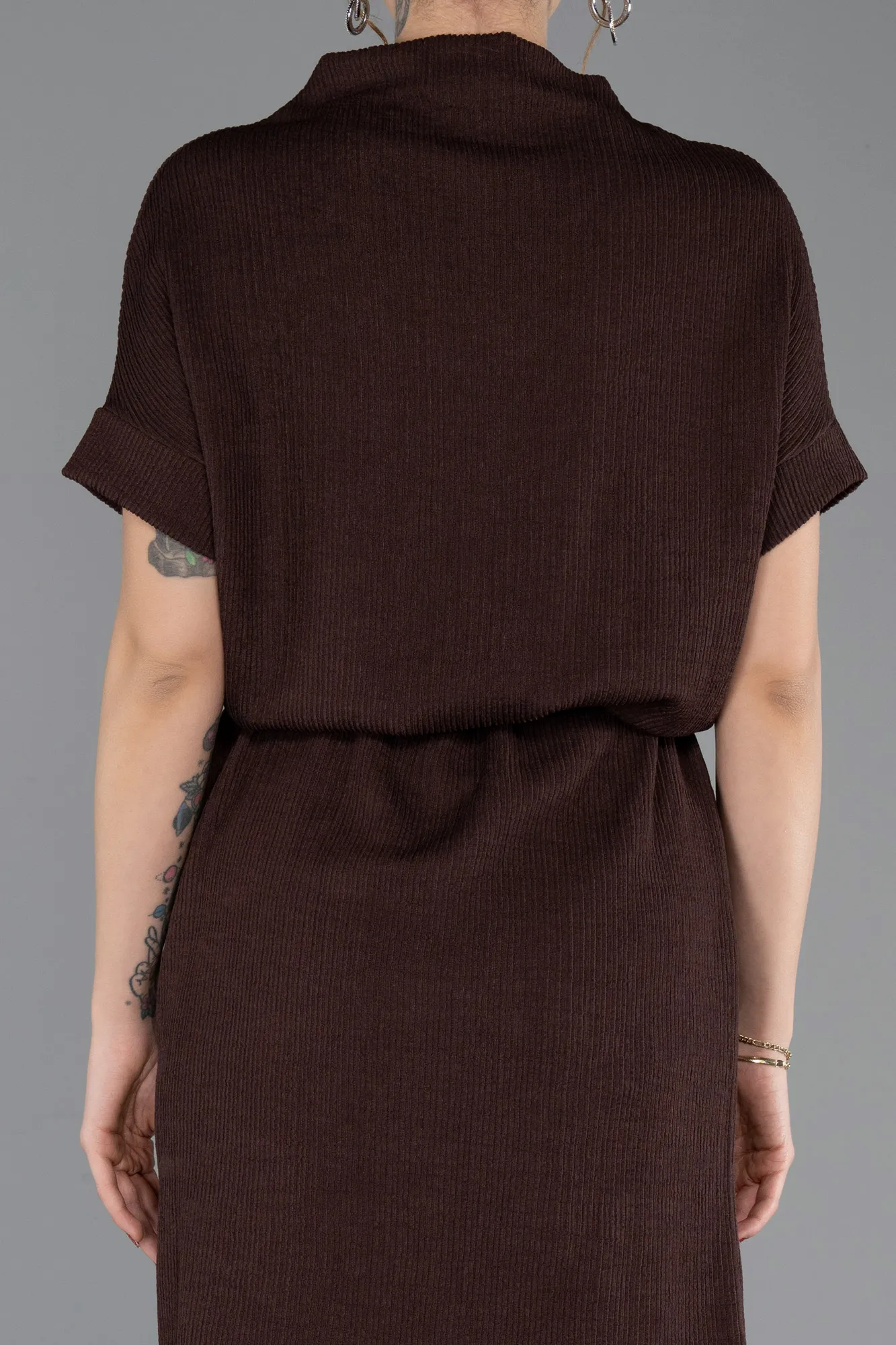 Brown-Midi Cocktail Dress ABK2494