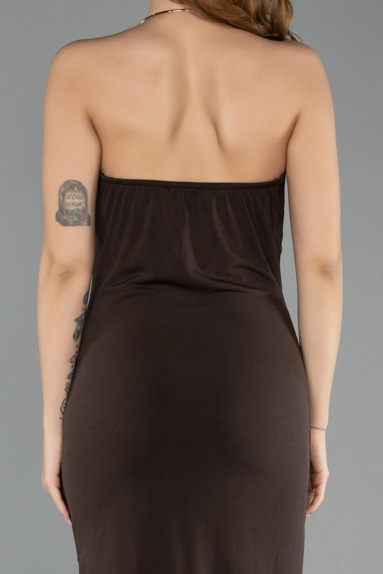 Brown-Midi Party Dress ABK2495