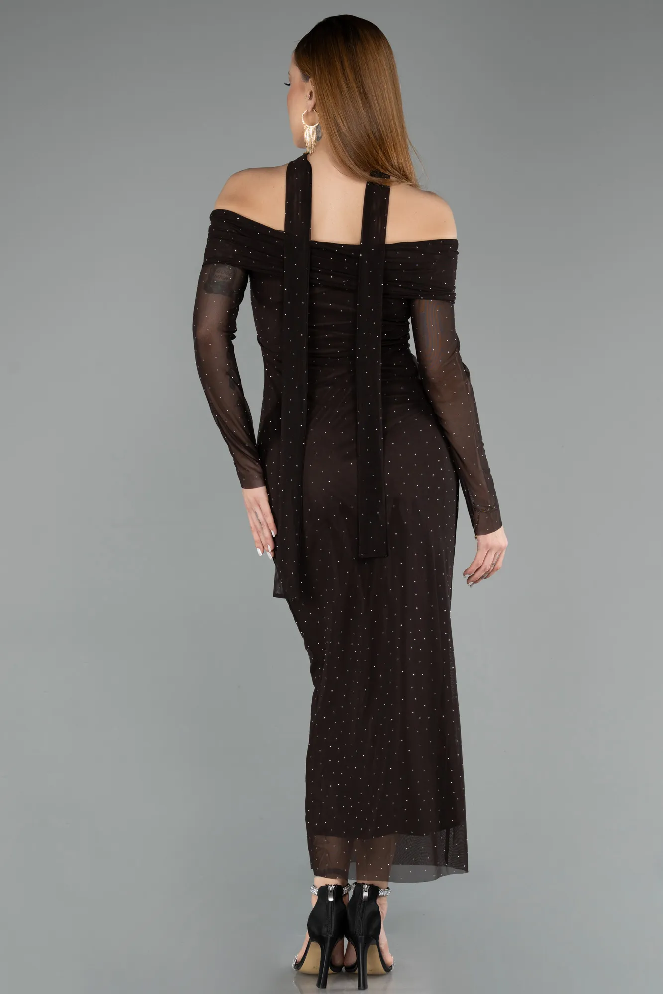 Brown-Midi Stony Cocktail Dress ABK2491