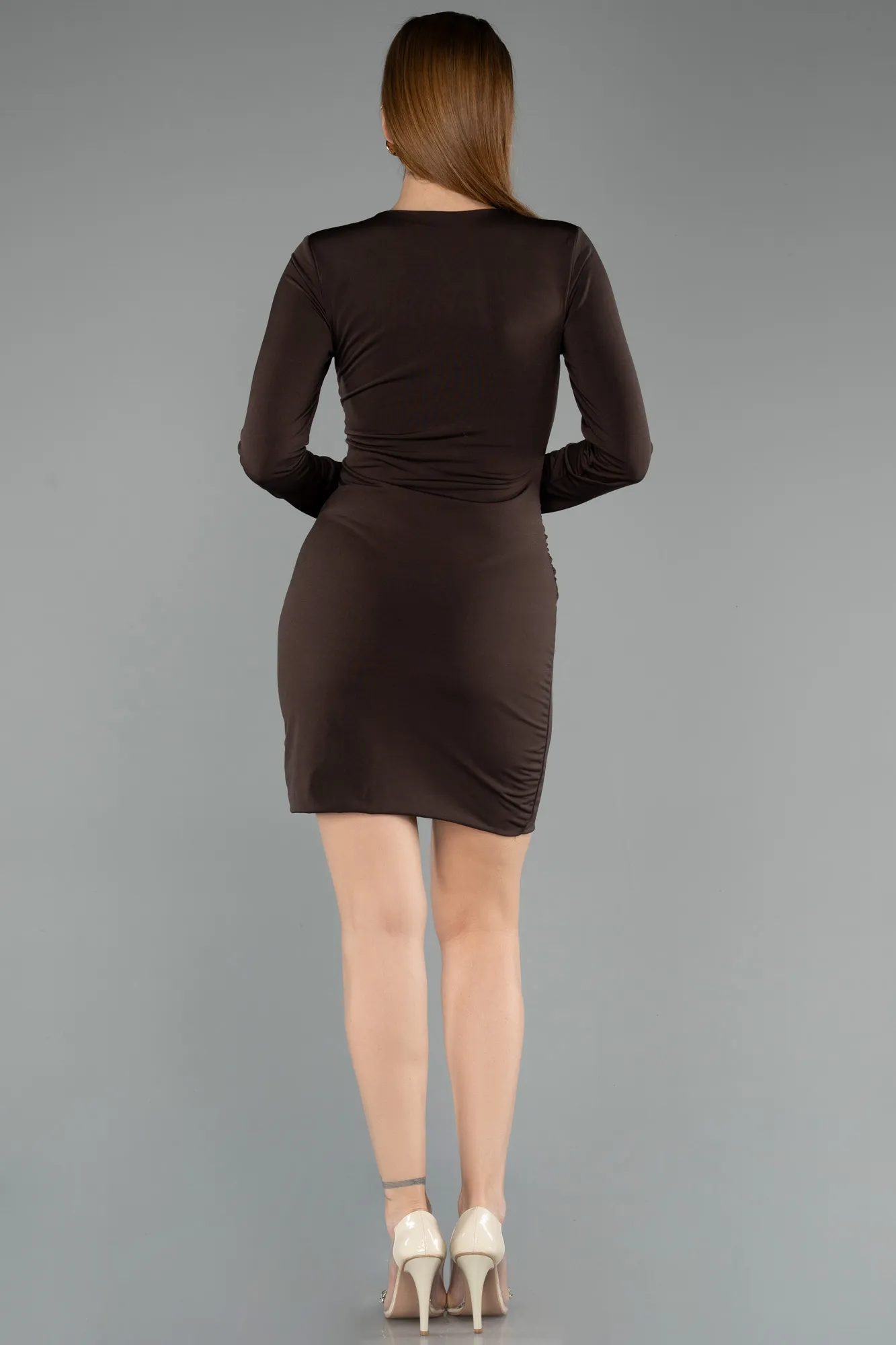 Brown-Short Cocktail Dress ABK2484