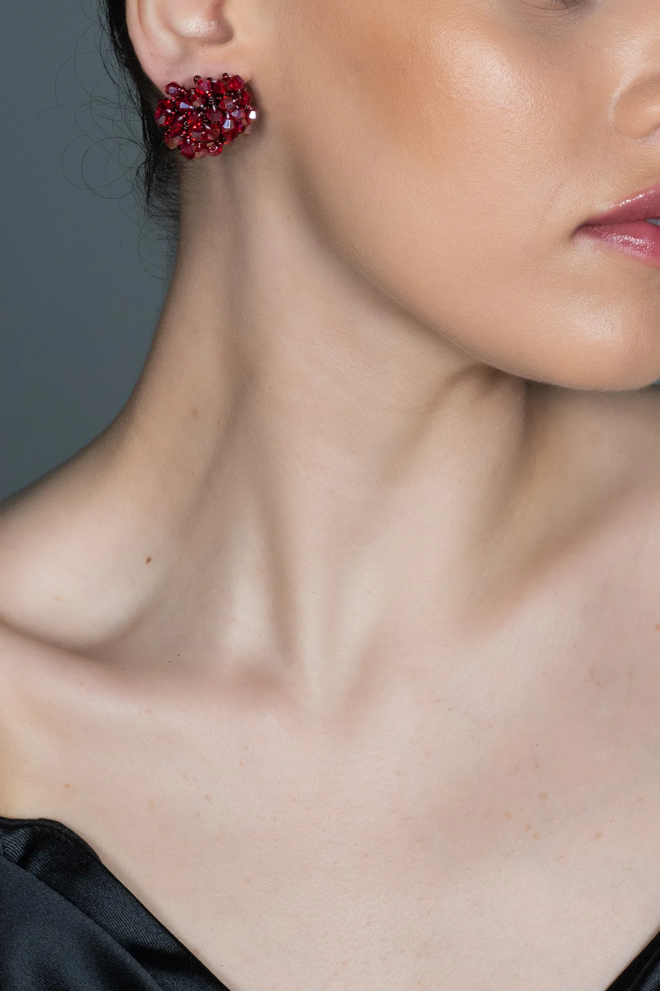 Burgundy-Earring UK475