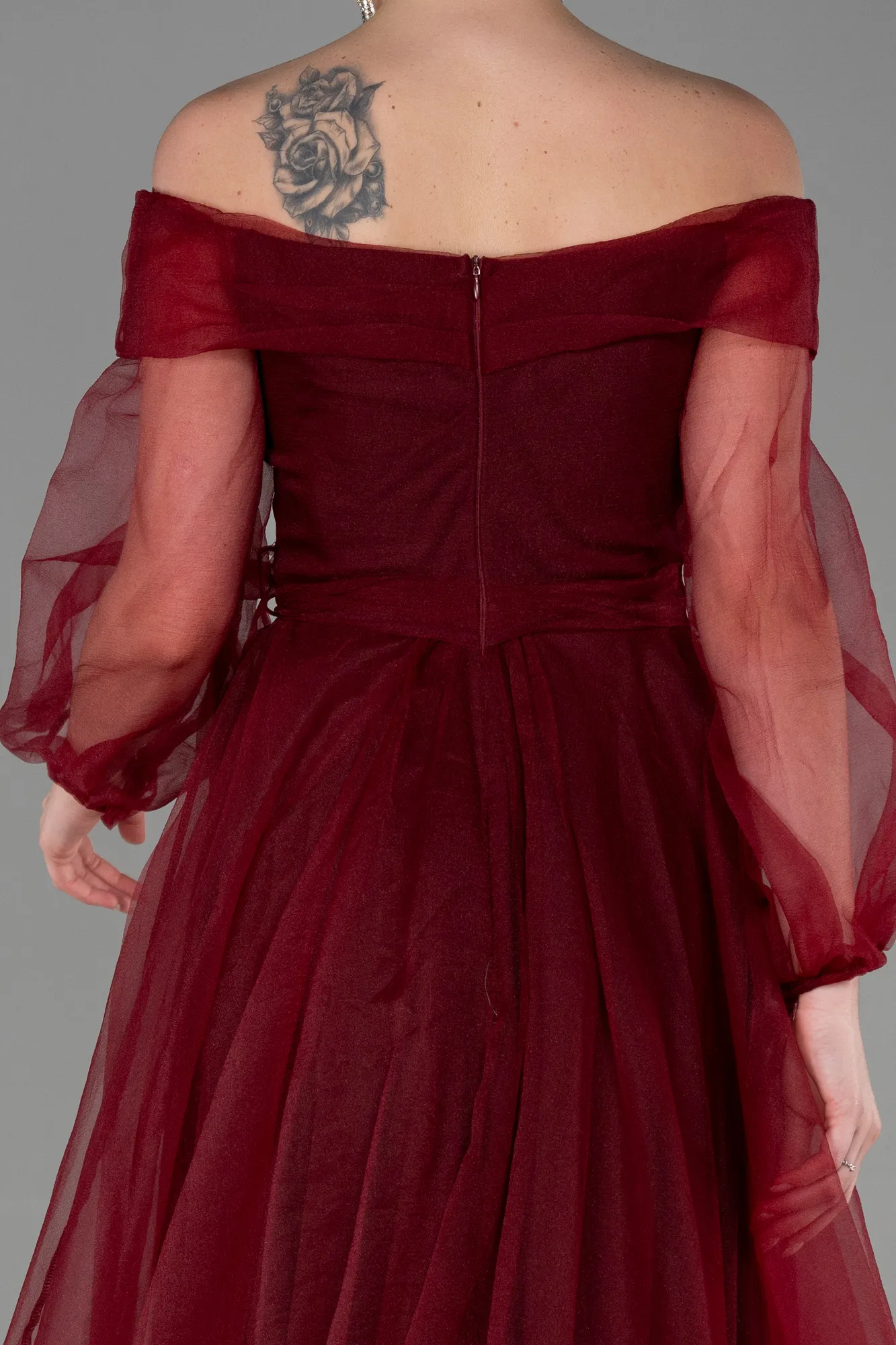 Burgundy-Long Engagement Dress ABU1468