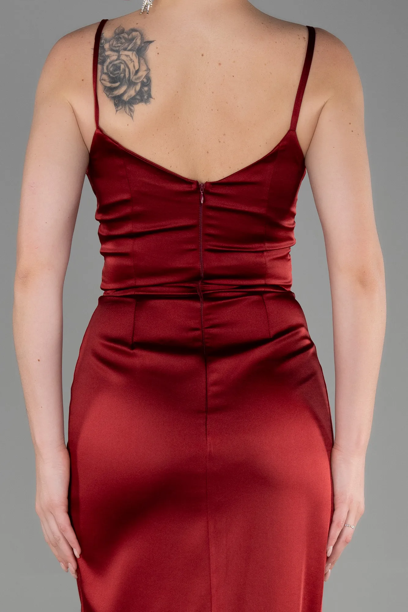 Burgundy-Long Engagement Dress ABU564