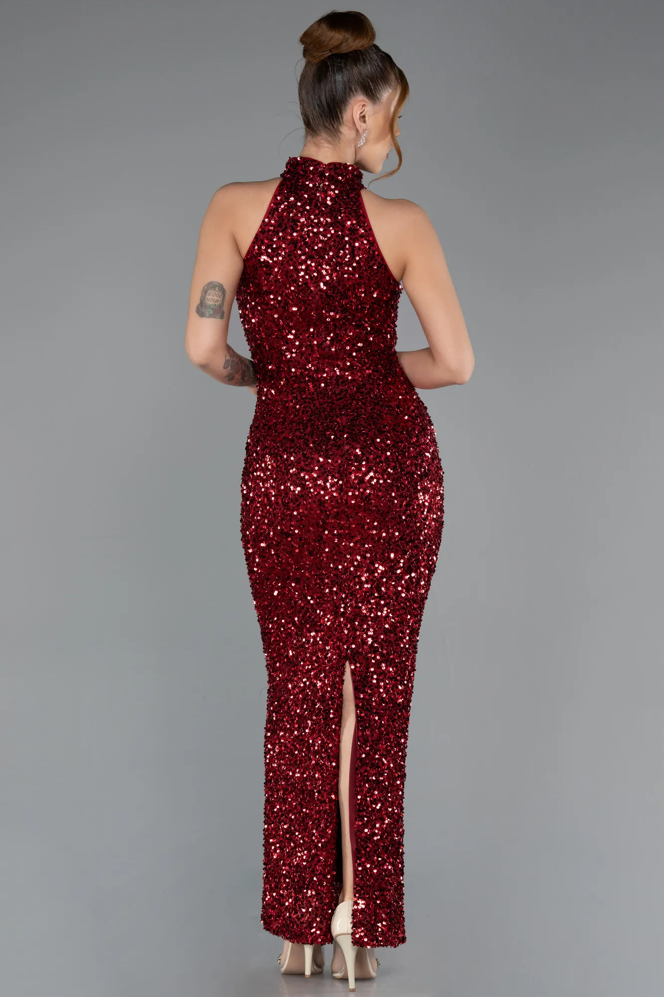 Burgundy-Long Evening Dress ABK2474