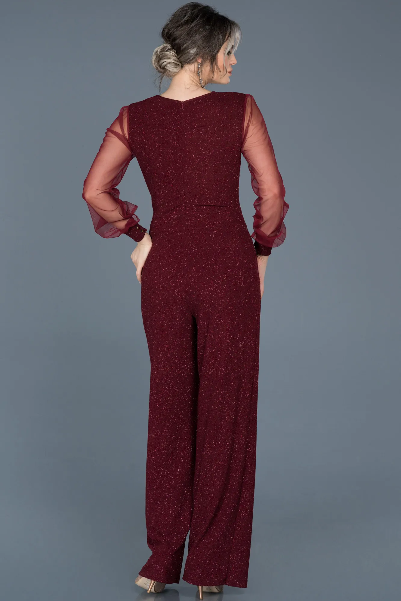 Burgundy-Long Evening Dress ABT012