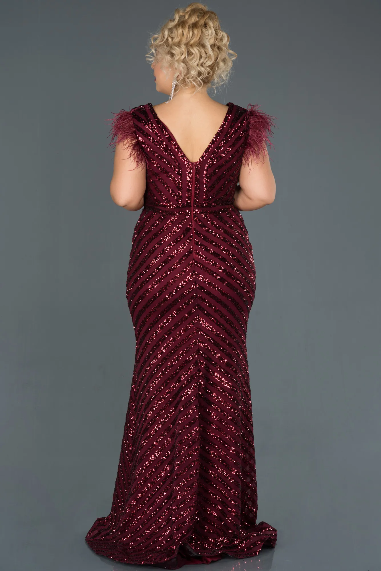 Burgundy-Long Evening Dress ABU1044