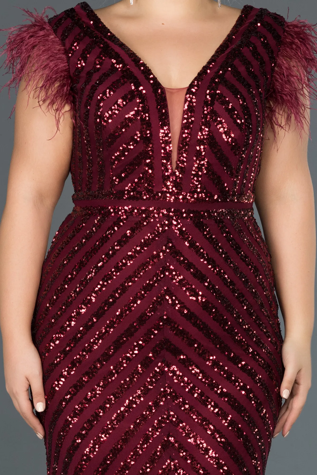 Burgundy-Long Evening Dress ABU1044