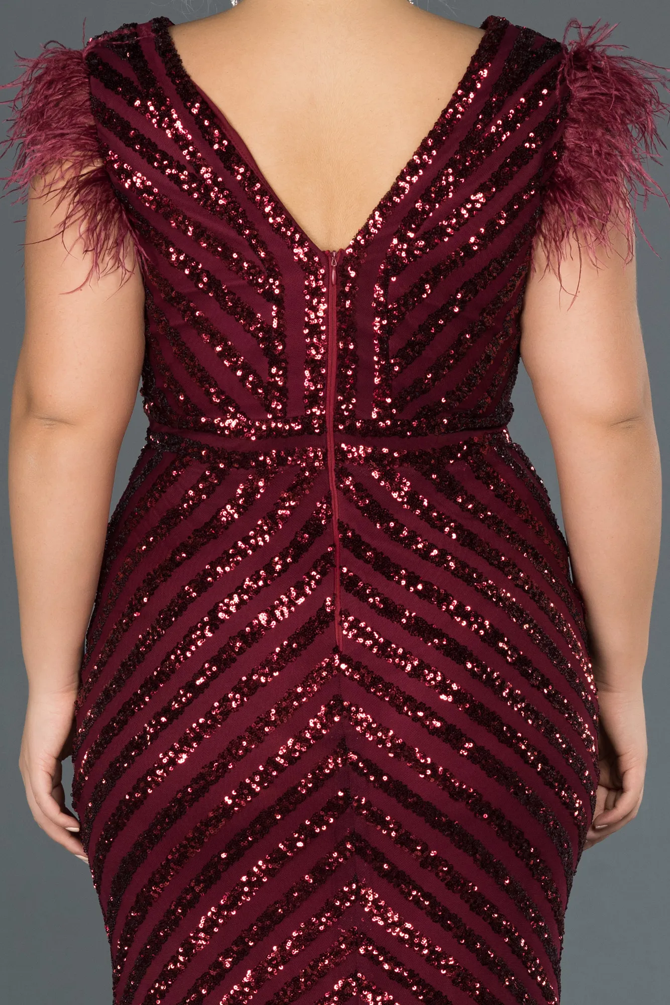 Burgundy-Long Evening Dress ABU1044