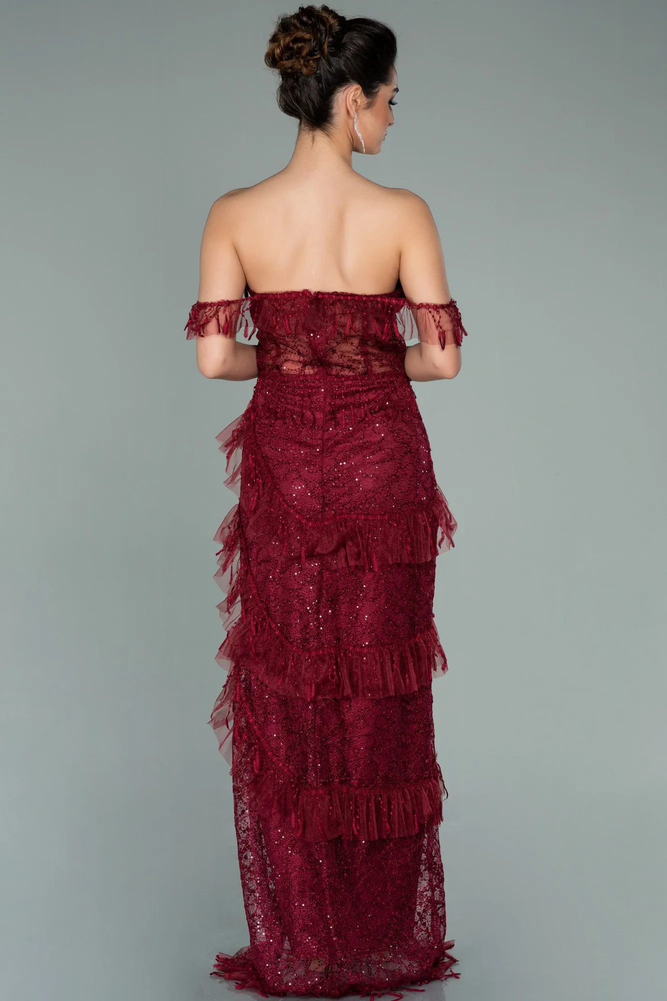 Burgundy-Long Evening Dress ABU1596
