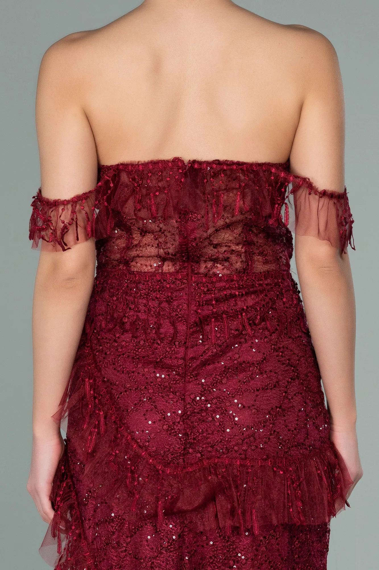 Burgundy-Long Evening Dress ABU1596