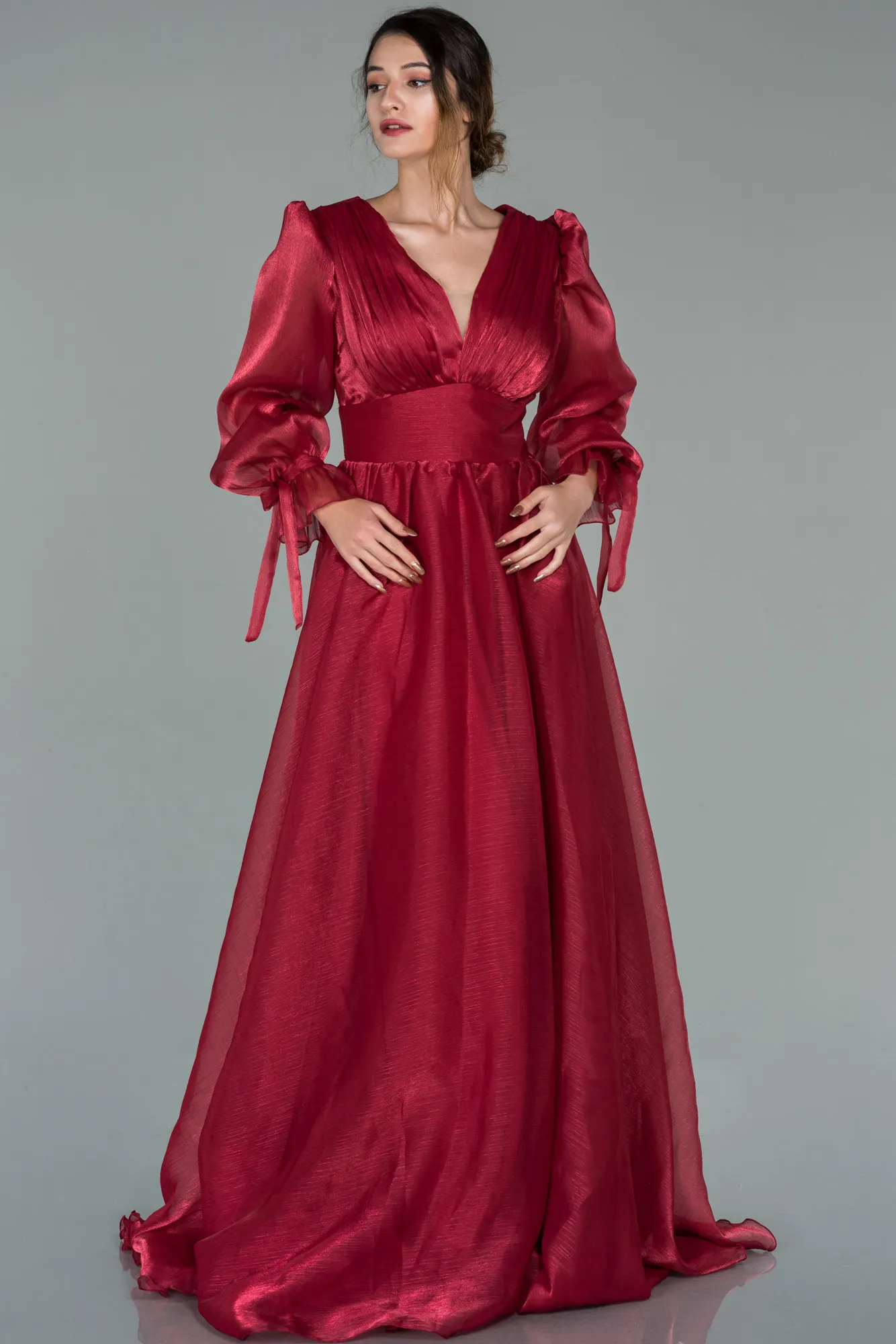 Burgundy-Long Evening Dress ABU1951