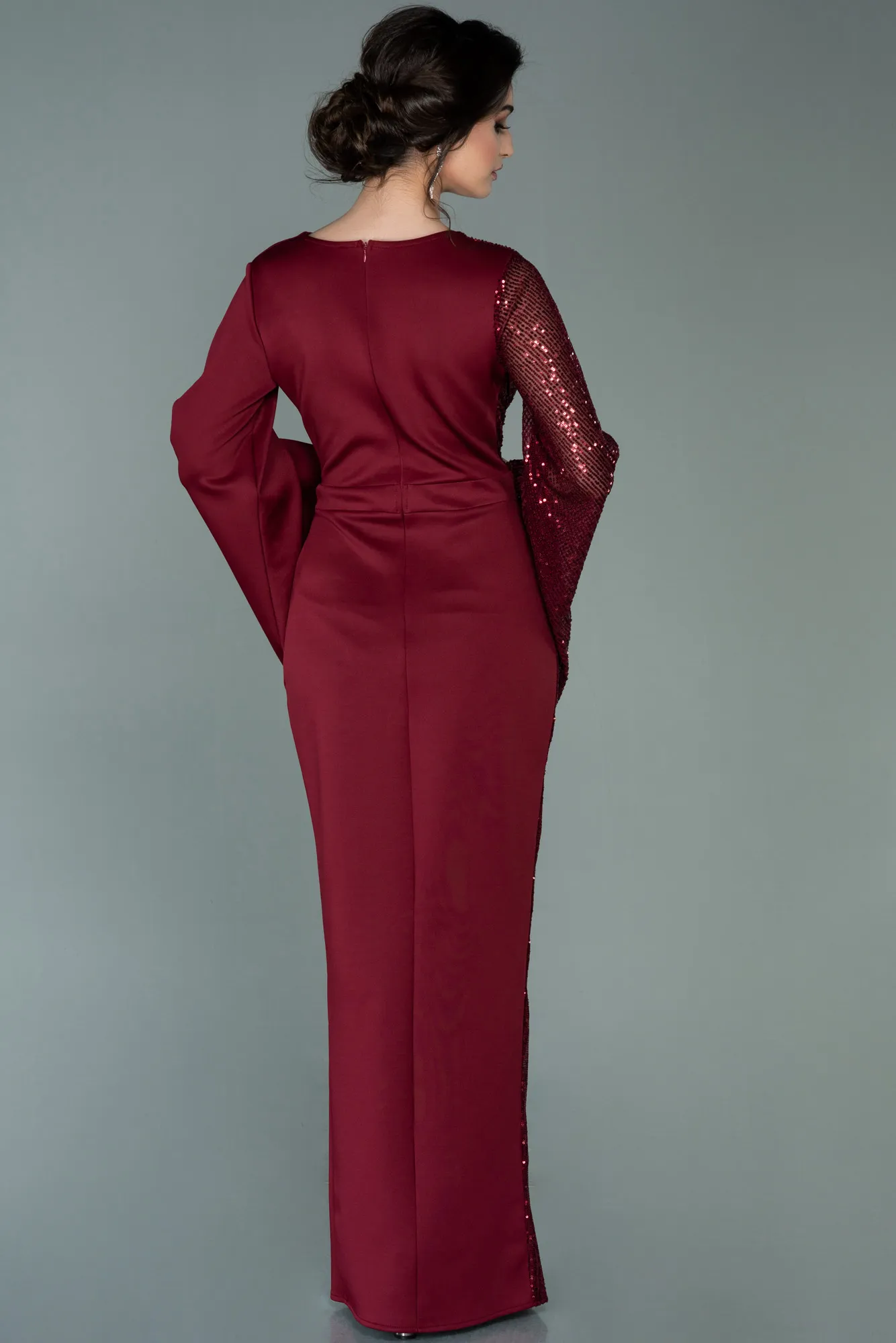 Burgundy-Long Evening Dress ABU2147