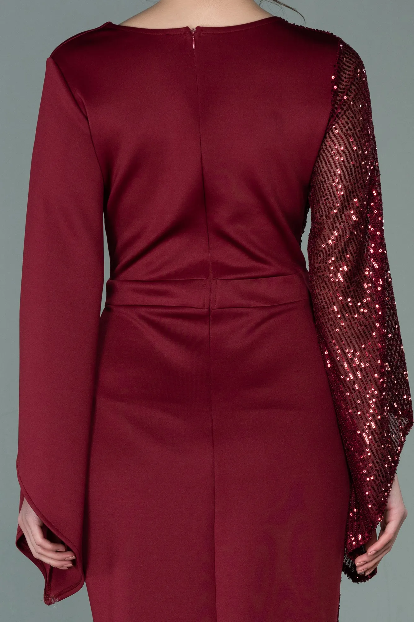 Burgundy-Long Evening Dress ABU2147