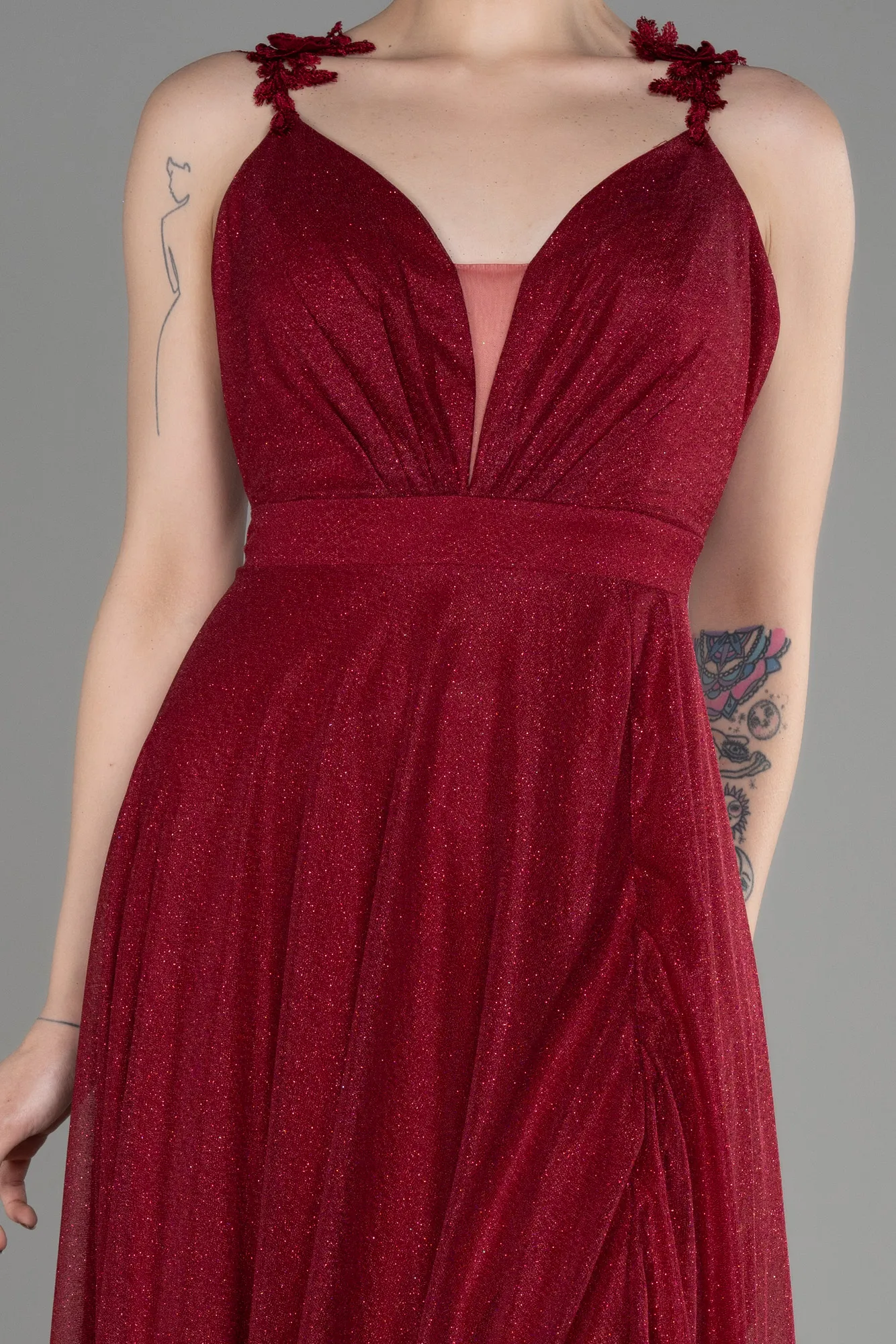 Burgundy-Long Evening Dress ABU2307