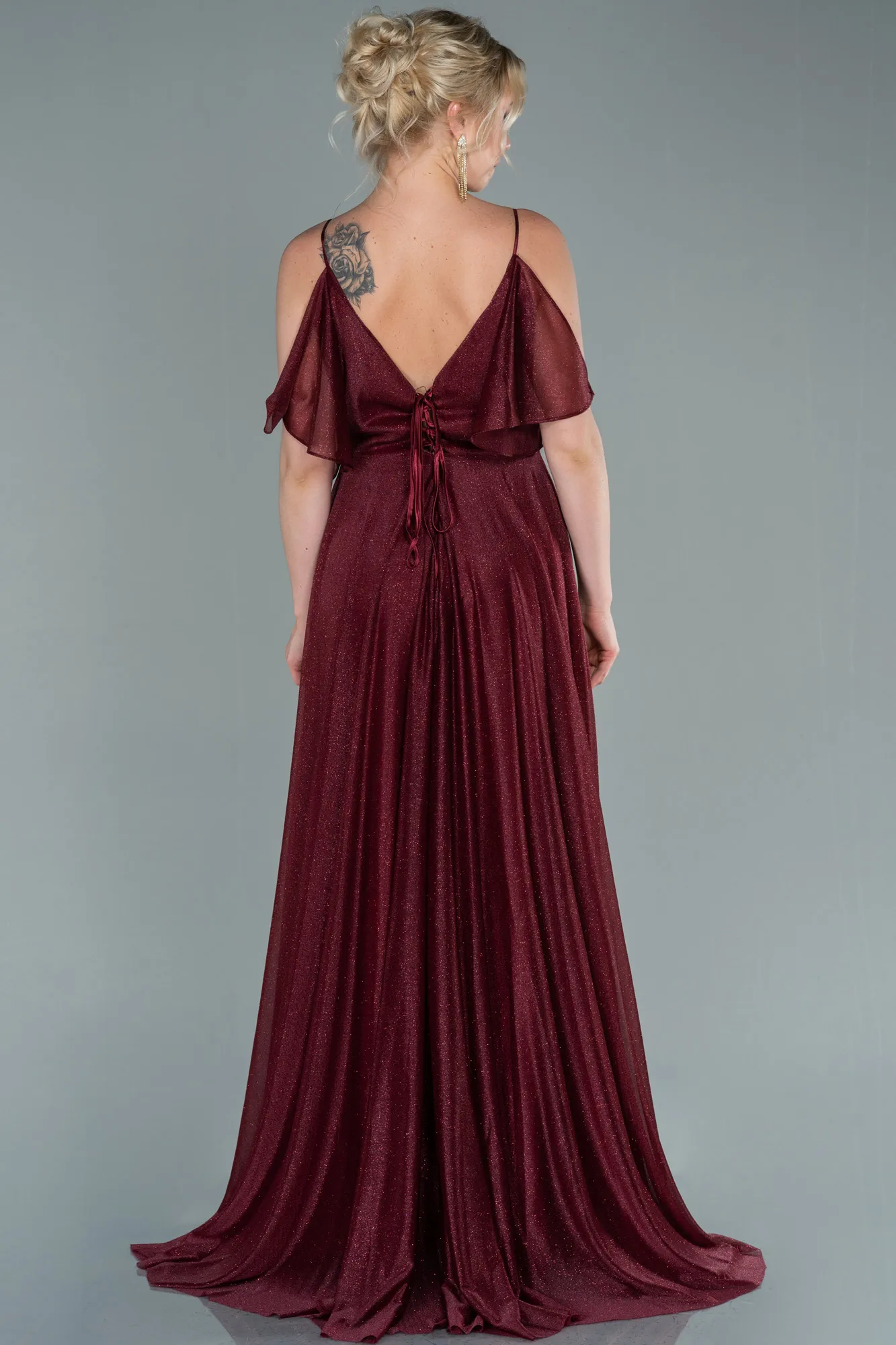 Burgundy-Long Evening Dress ABU2484