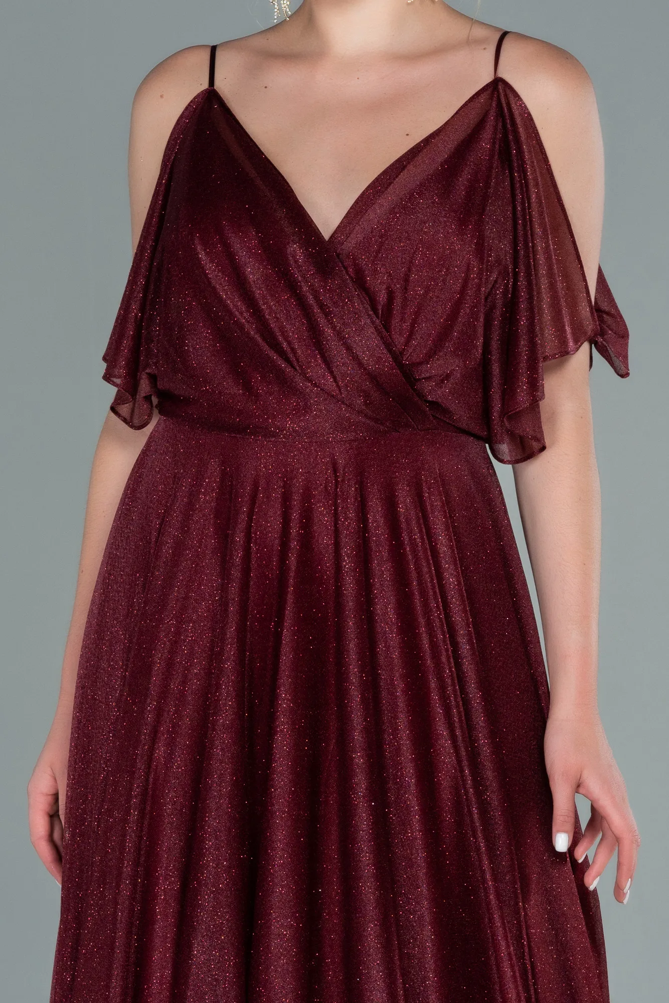 Burgundy-Long Evening Dress ABU2484