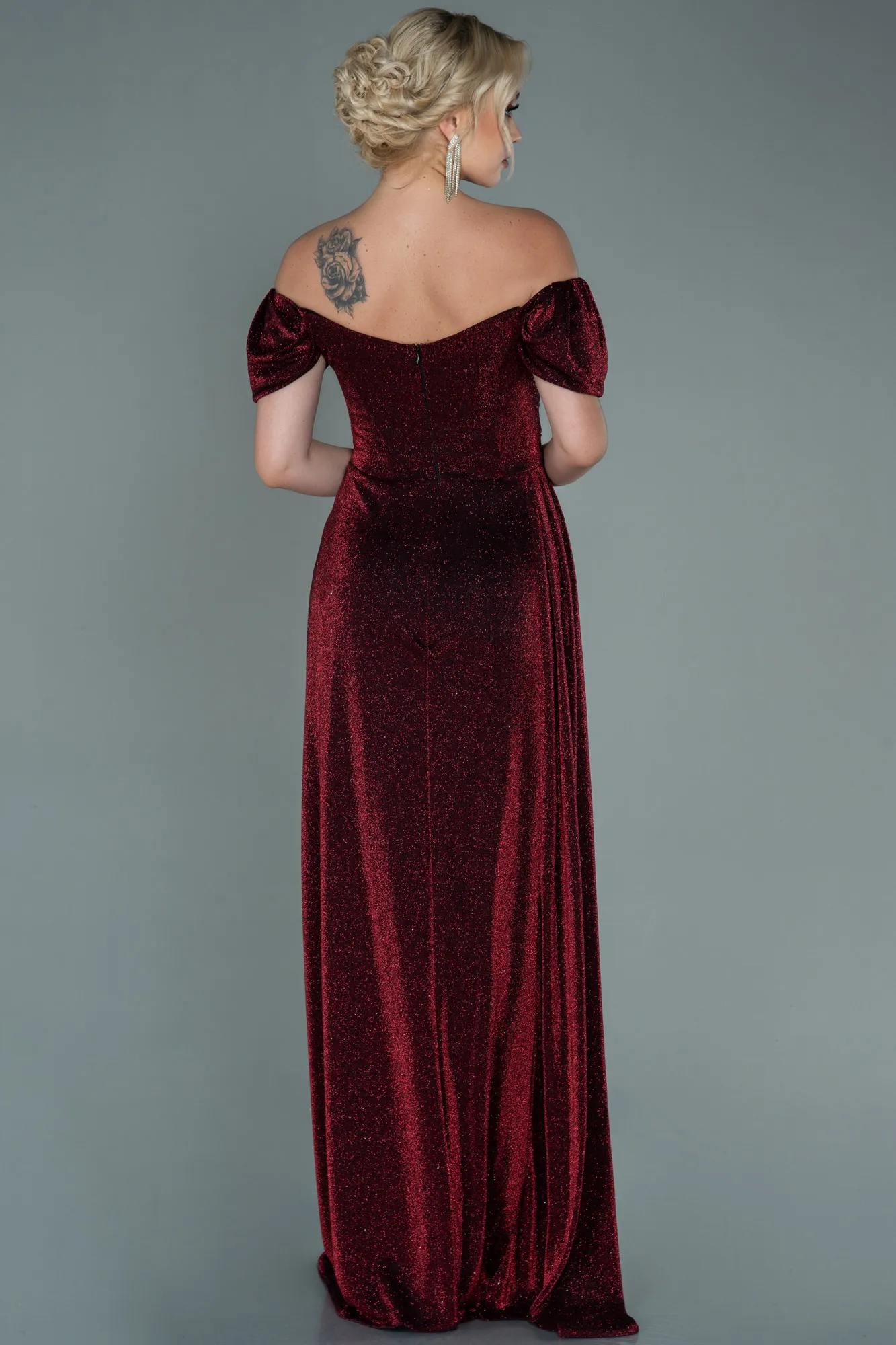 Burgundy-Long Evening Dress ABU2657