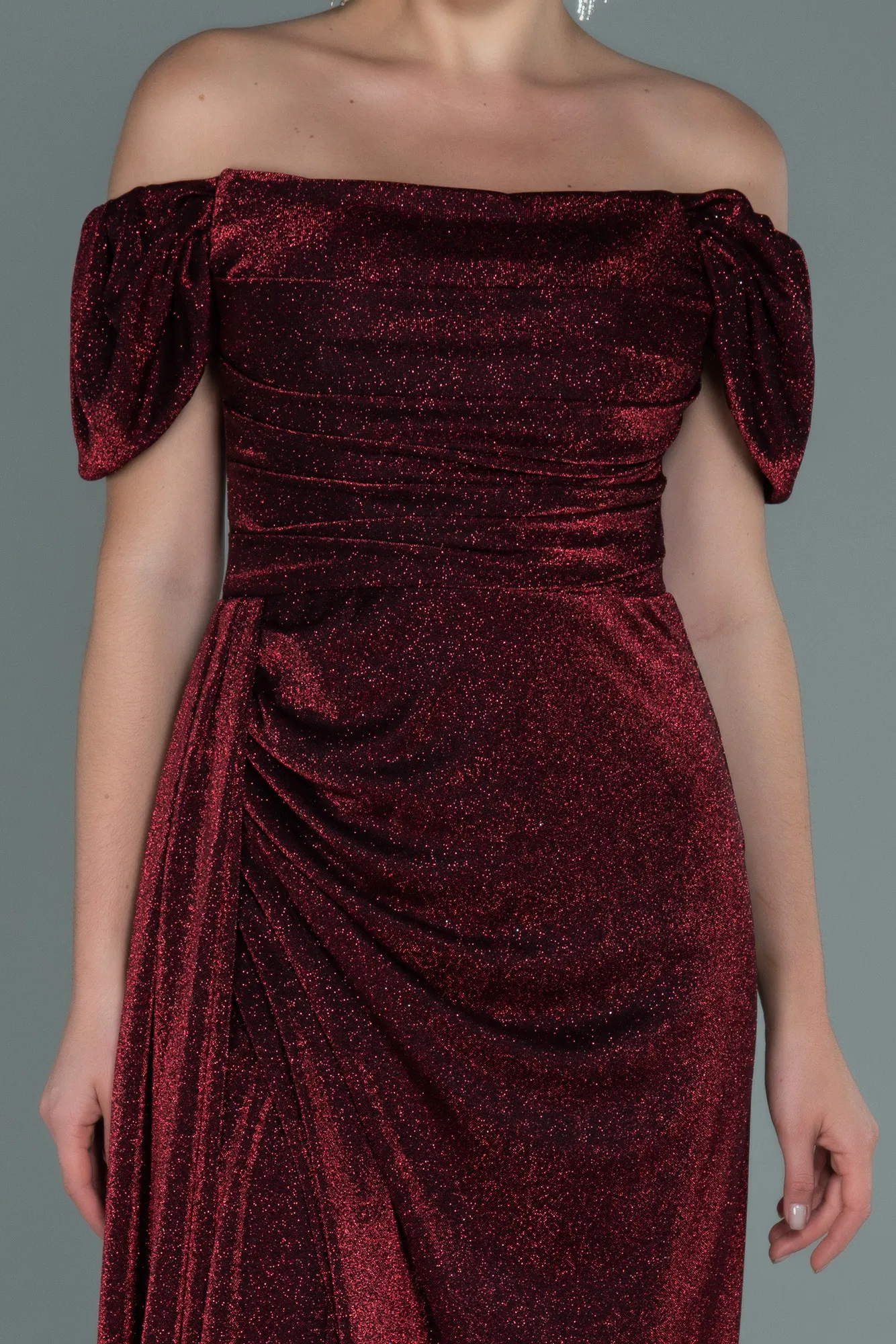 Burgundy-Long Evening Dress ABU2657