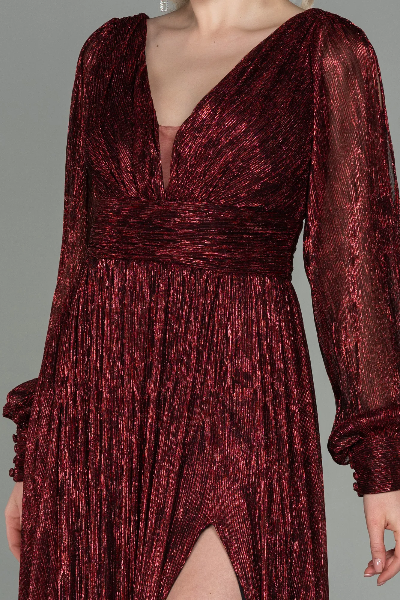 Burgundy-Long Evening Dress ABU2905