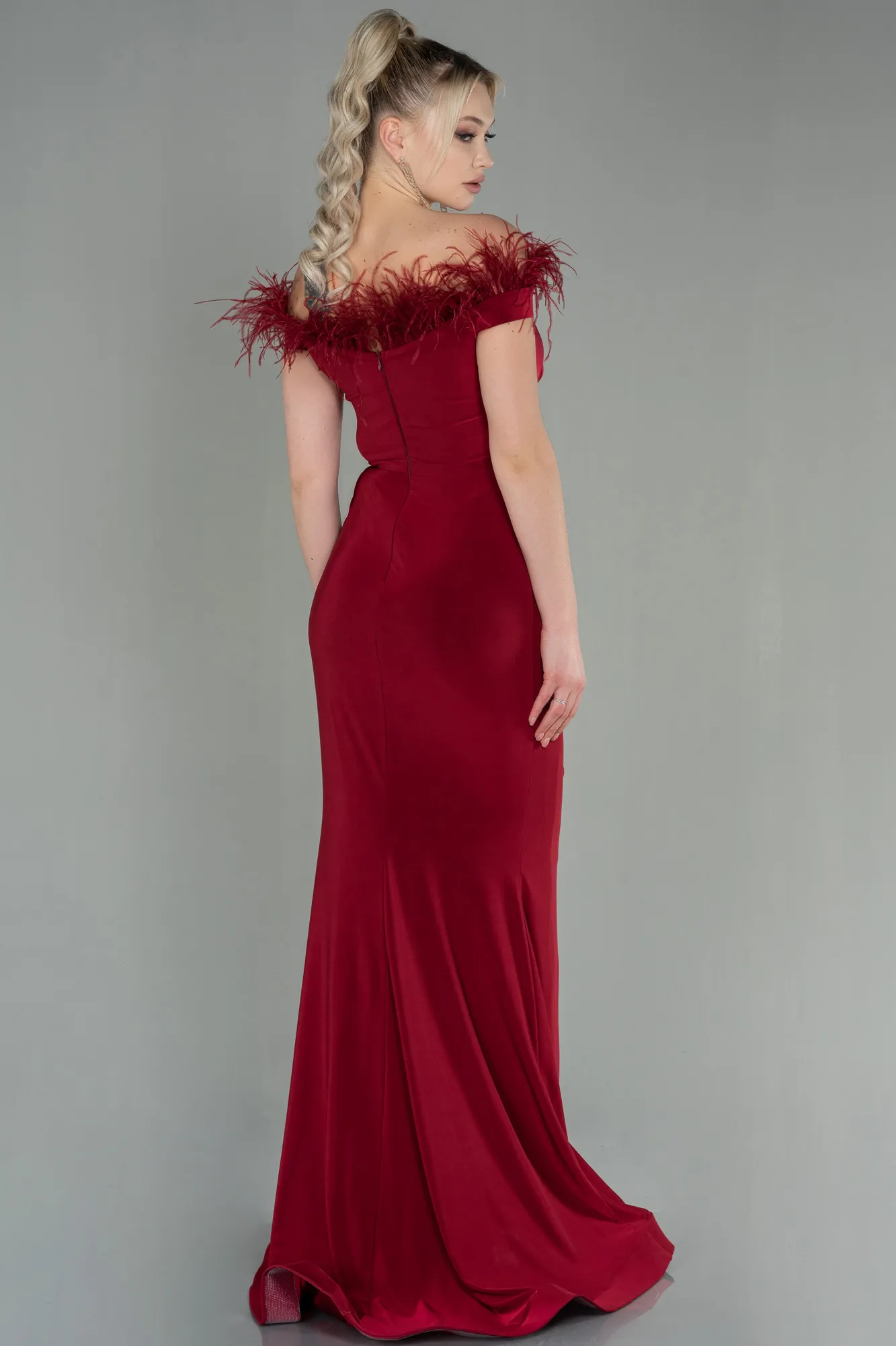 Burgundy-Long Evening Dress ABU2906