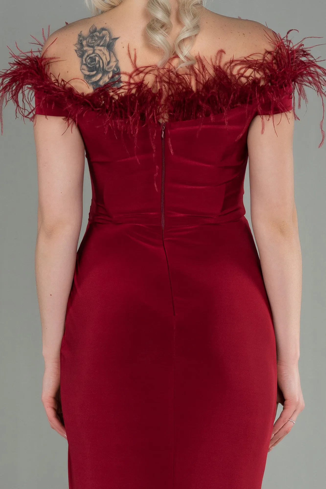 Burgundy-Long Evening Dress ABU2906