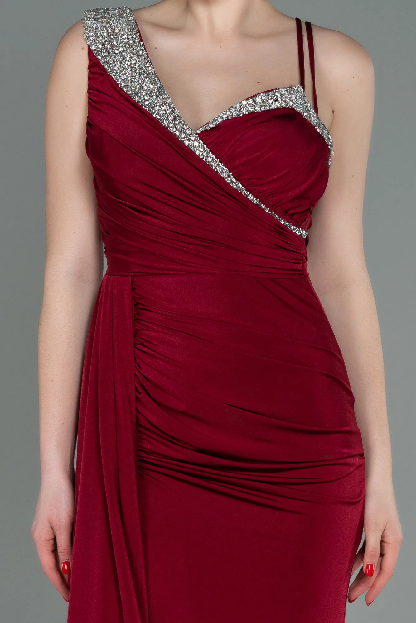 Burgundy-Long Evening Dress ABU3000