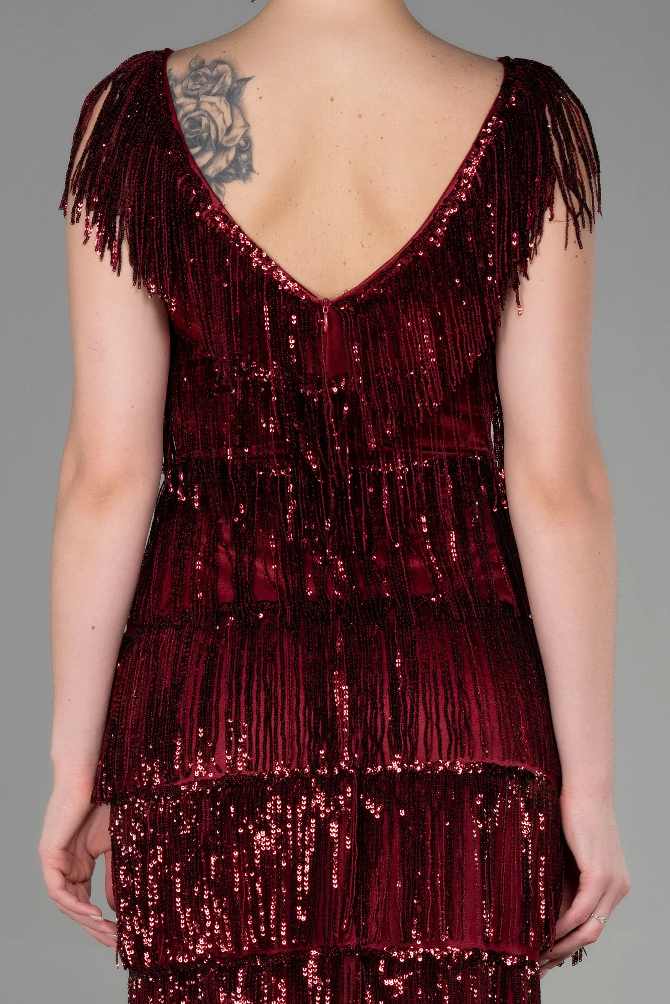 Burgundy-Long Evening Dress ABU3319