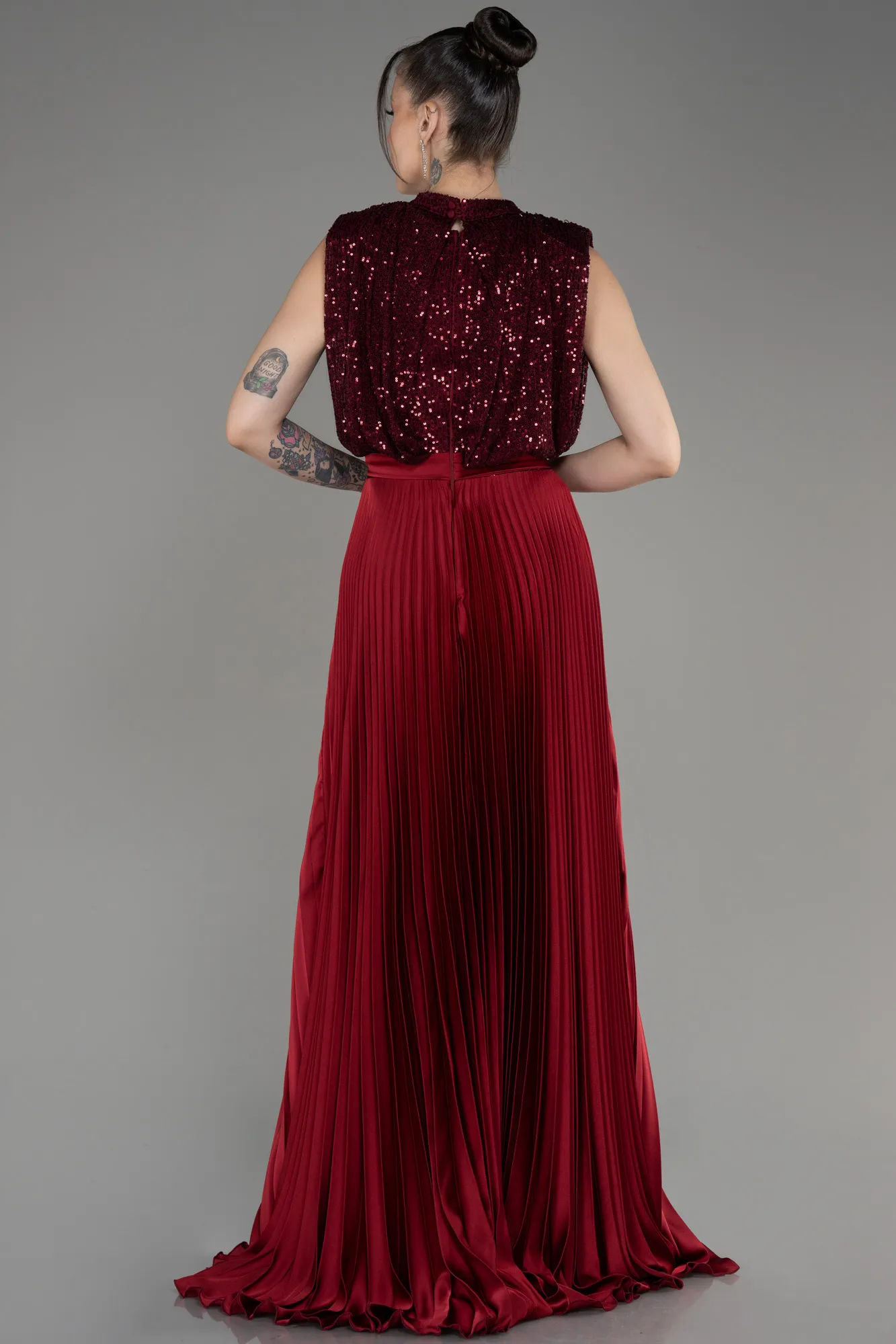 Burgundy-Long Evening Dress ABU3326
